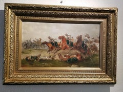 Franco Prussian War Oil on Board by G. Thorsbaek, 1897