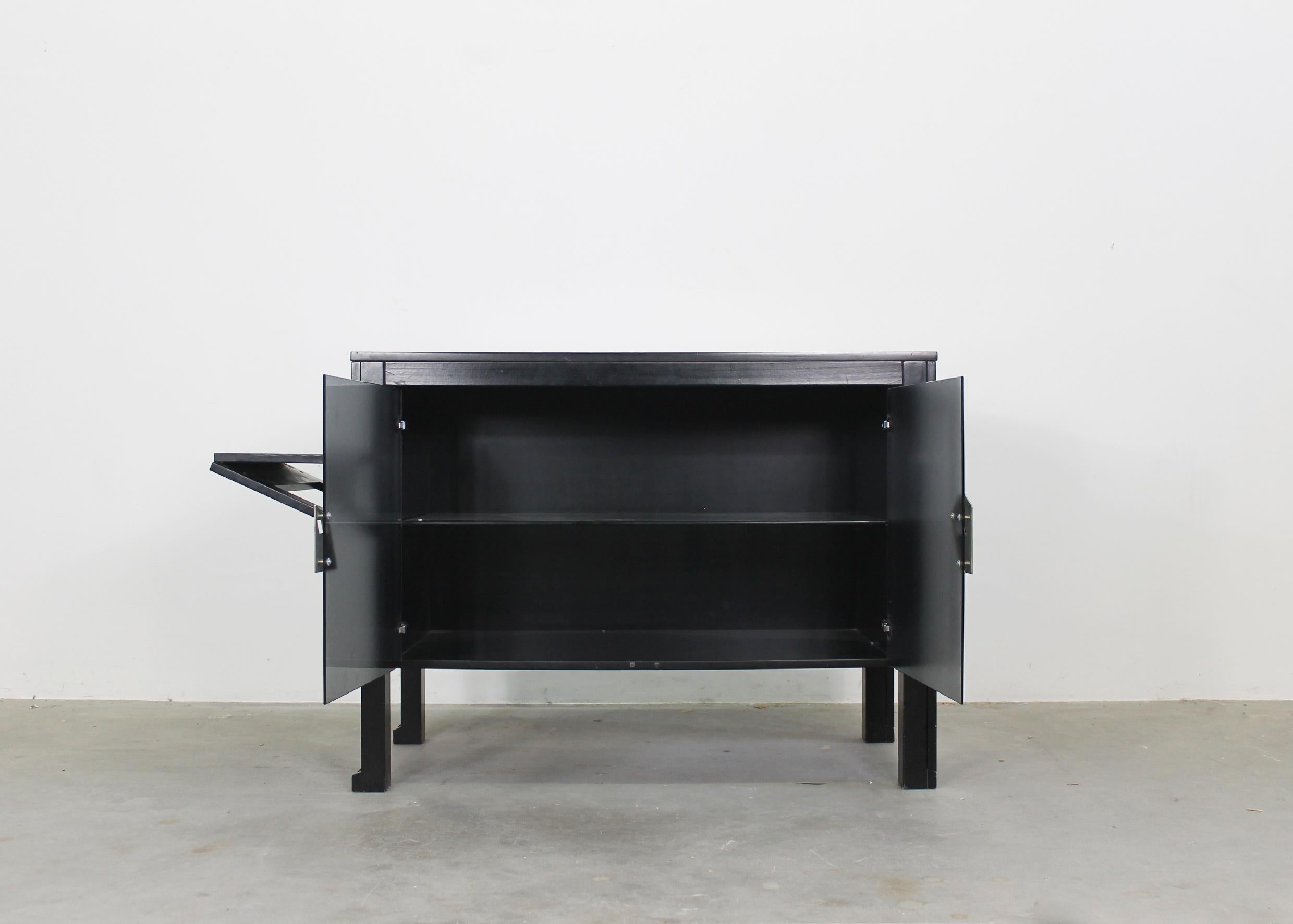 Franco Raggi Armario Cantón Negro de Madera by Poltronova 1987 Italiano en venta