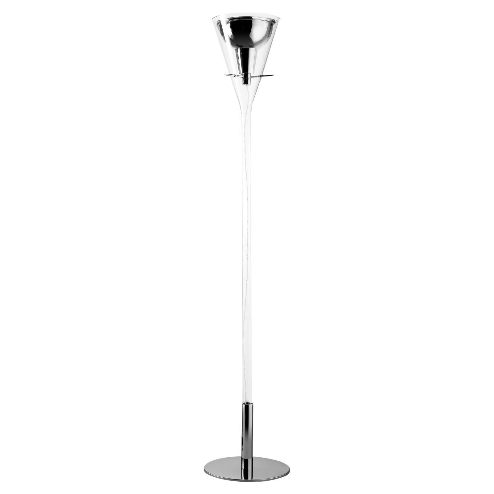 Franco Raggi Fontana Arte Flute Floor Lamp, Chromed Aluminium, Designed in 1999