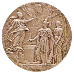 Antique Franco-Russian Alexander III Commemorative Medallion, 1896