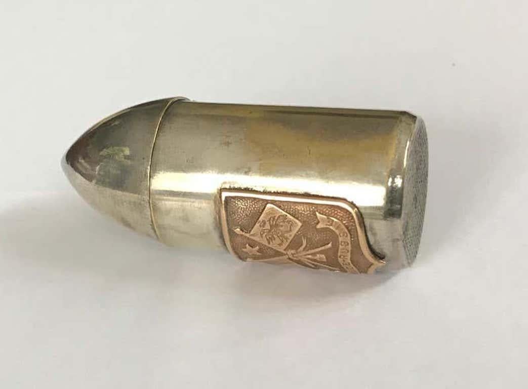 Franco-Russian Artillery Shell-Shaped Matchsafe, 1894 In Fair Condition In St. Catharines, ON