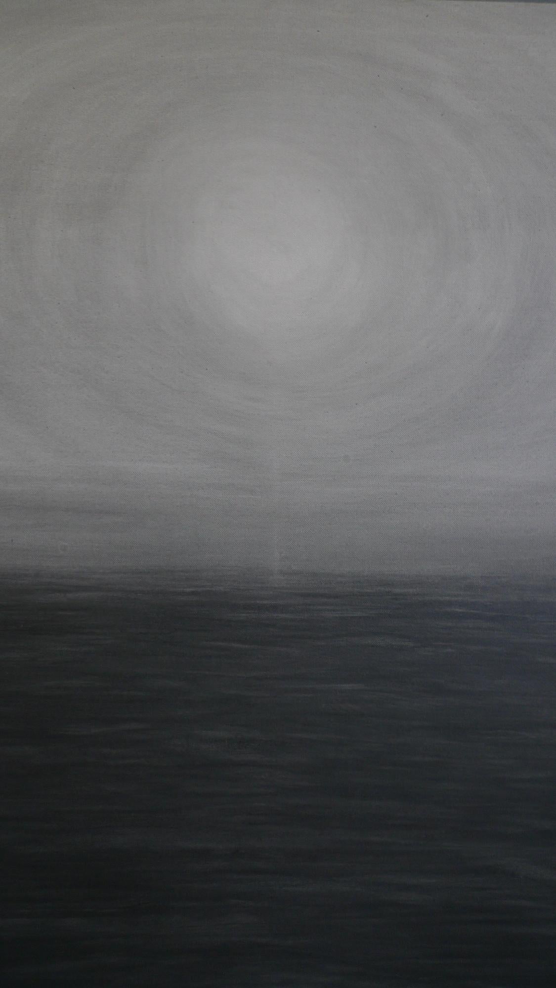 Astre by Franco Salas Borquez - Contemporary seascape painting, waves, dark tone For Sale 4