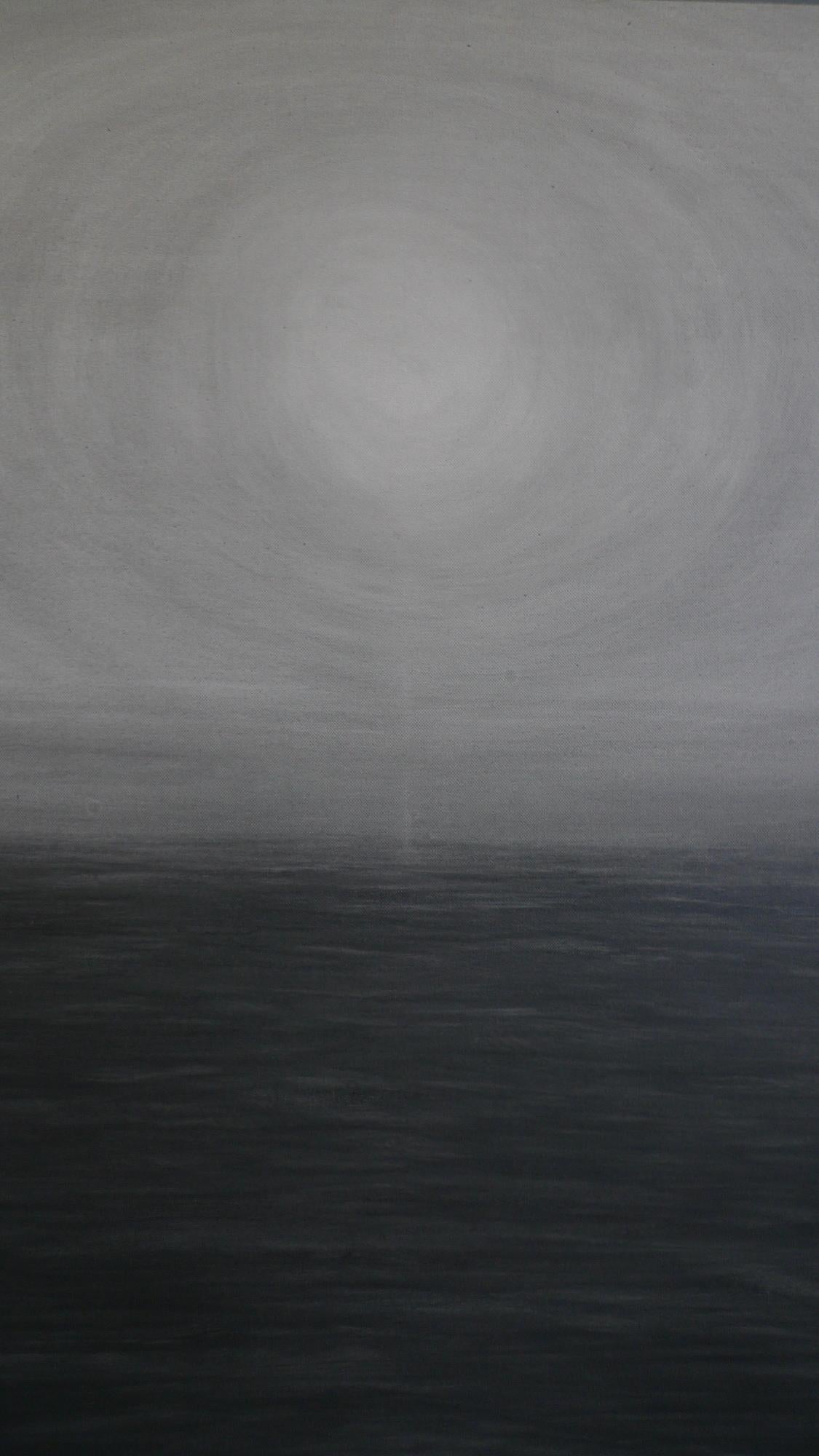 Astre by Franco Salas Borquez - Contemporary seascape painting, waves, dark tone en vente 8