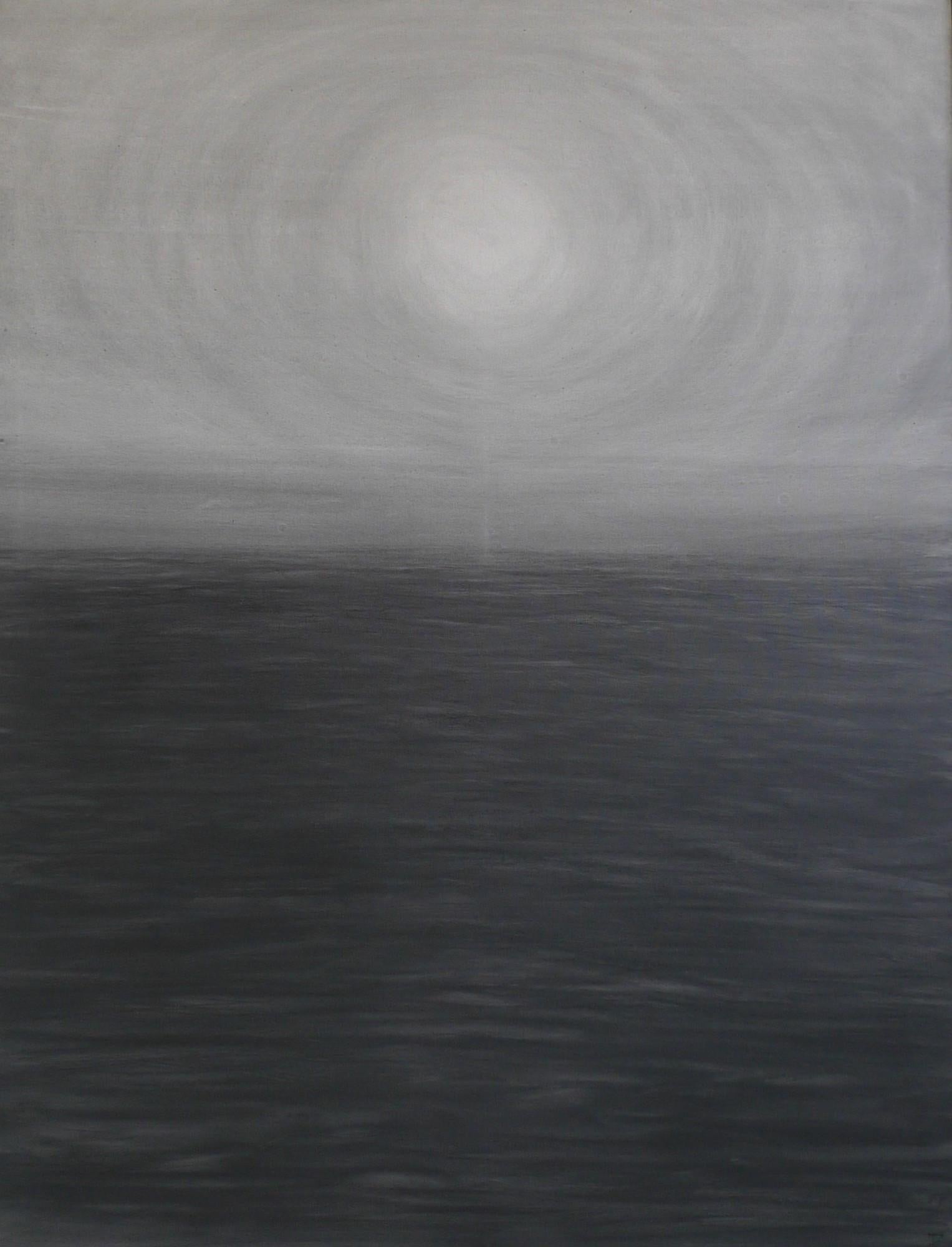 Astre by Franco Salas Borquez - Contemporary seascape painting, waves, dark tone