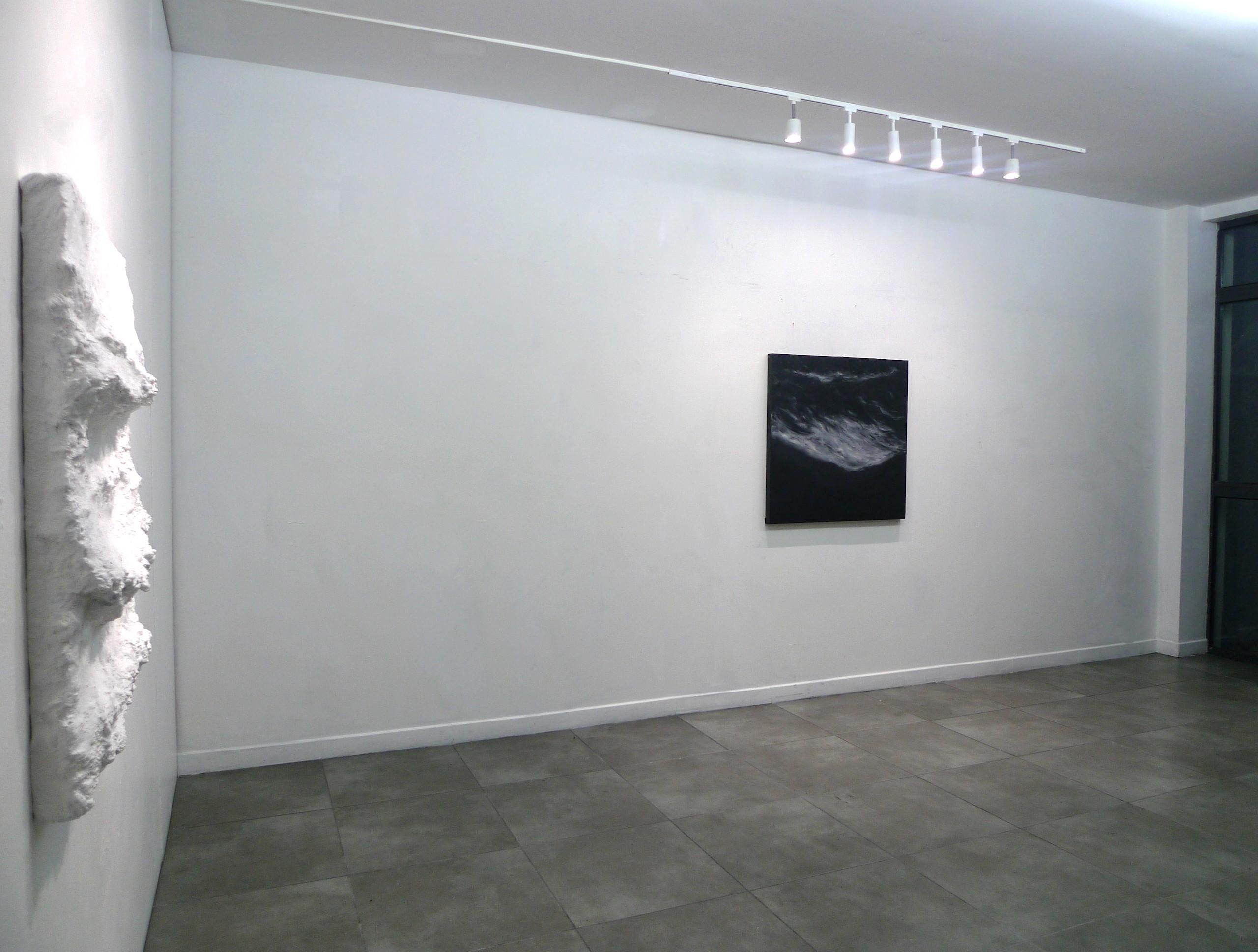 Birth by Franco Salas Borquez - Contemporary oil painting, seascape, wave, dark For Sale 5