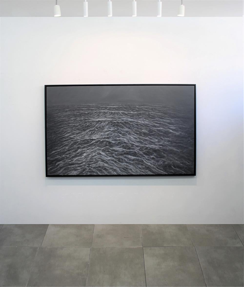 Black Sea by Franco Salas Borquez - Contemporary oil painting, seascape For Sale 1