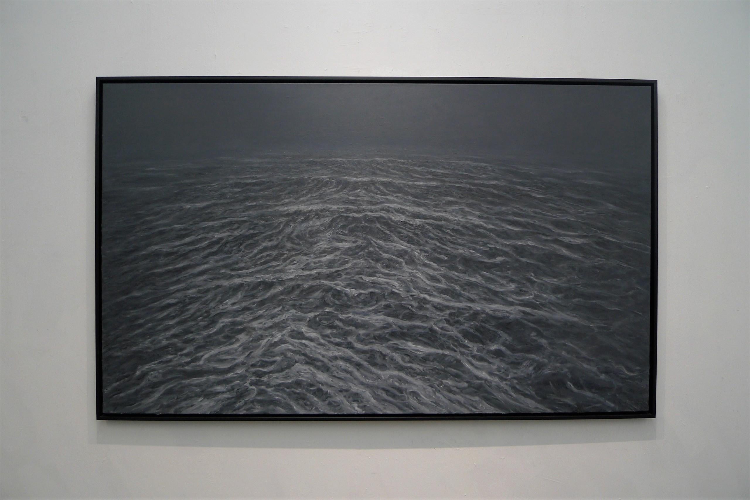 Black Sea by Franco Salas Borquez - Contemporary oil painting, seascape For Sale 2