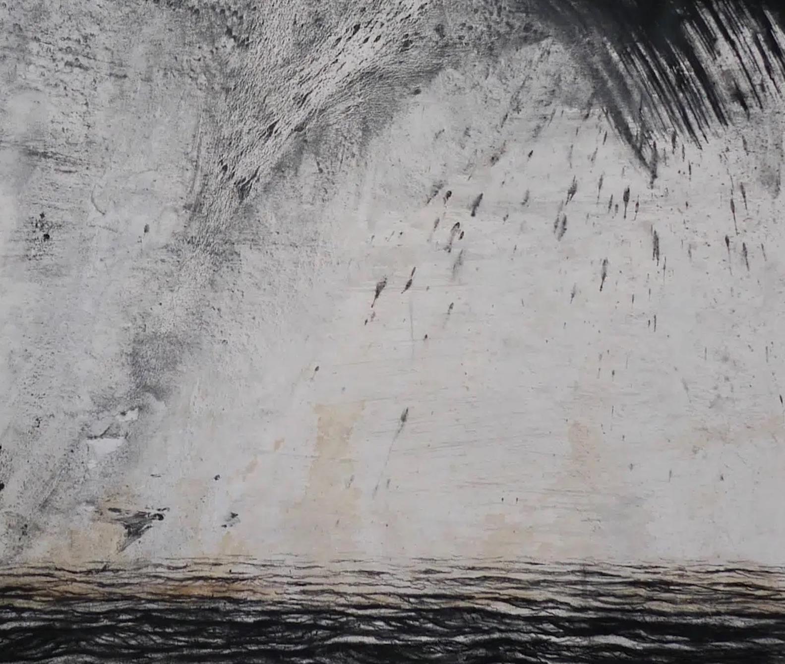 Zyklon von Franco Salas Borquez - Schwarz-Weiß-Malerei, Meereswellen, Meereslandschaft im Angebot 7