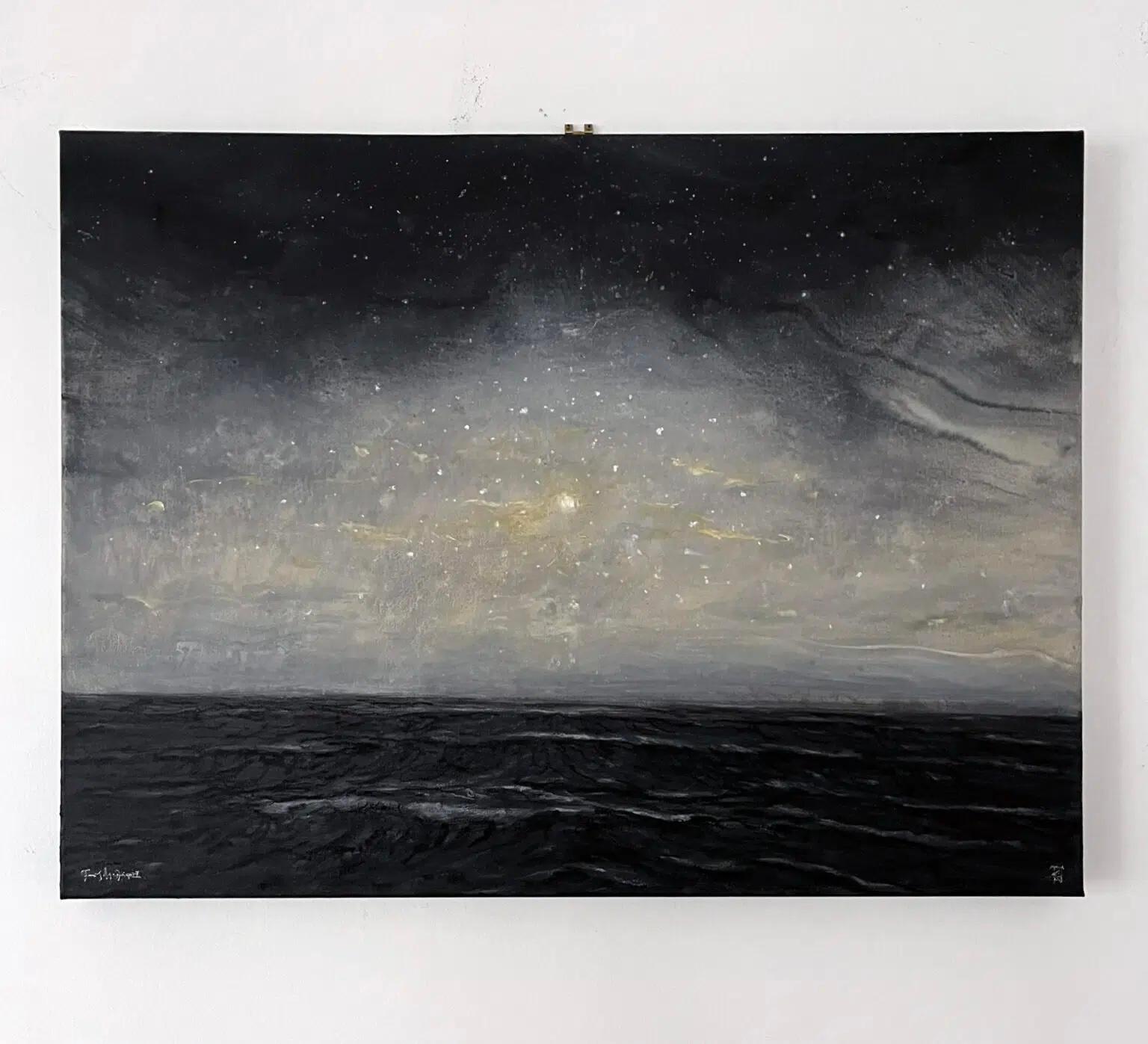 Dawn and dusk II by Franco Salas Borquez - Contemporary painting, ocean, waves im Angebot 2