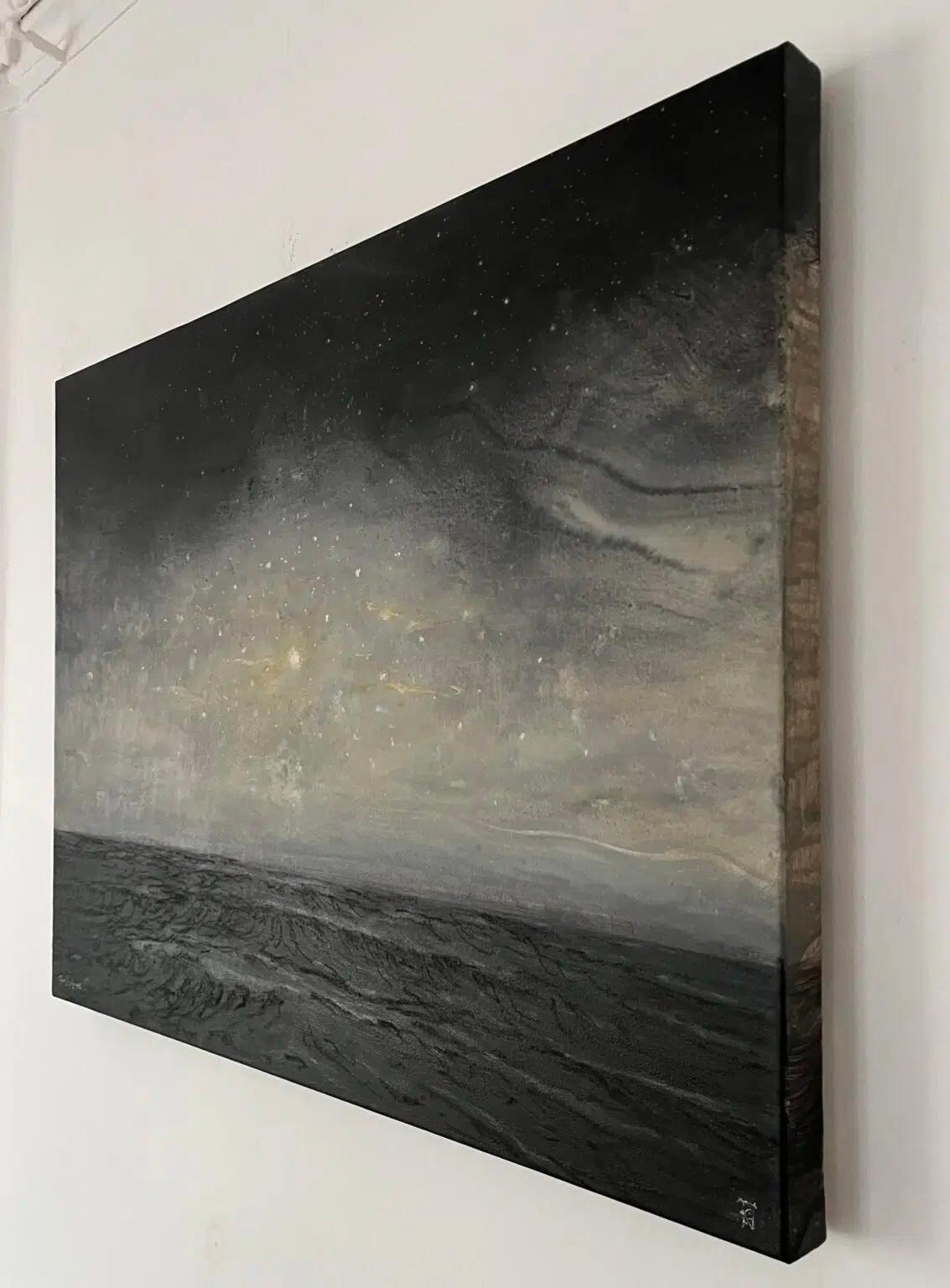 Dawn and dusk II by Franco Salas Borquez - Contemporary painting, ocean, waves im Angebot 3