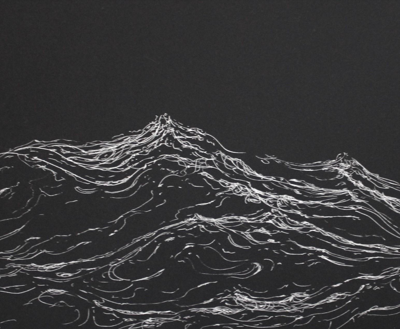 Exterme currents by Franco Salas Borquez - Seascape, ocean, waves, black For Sale 4