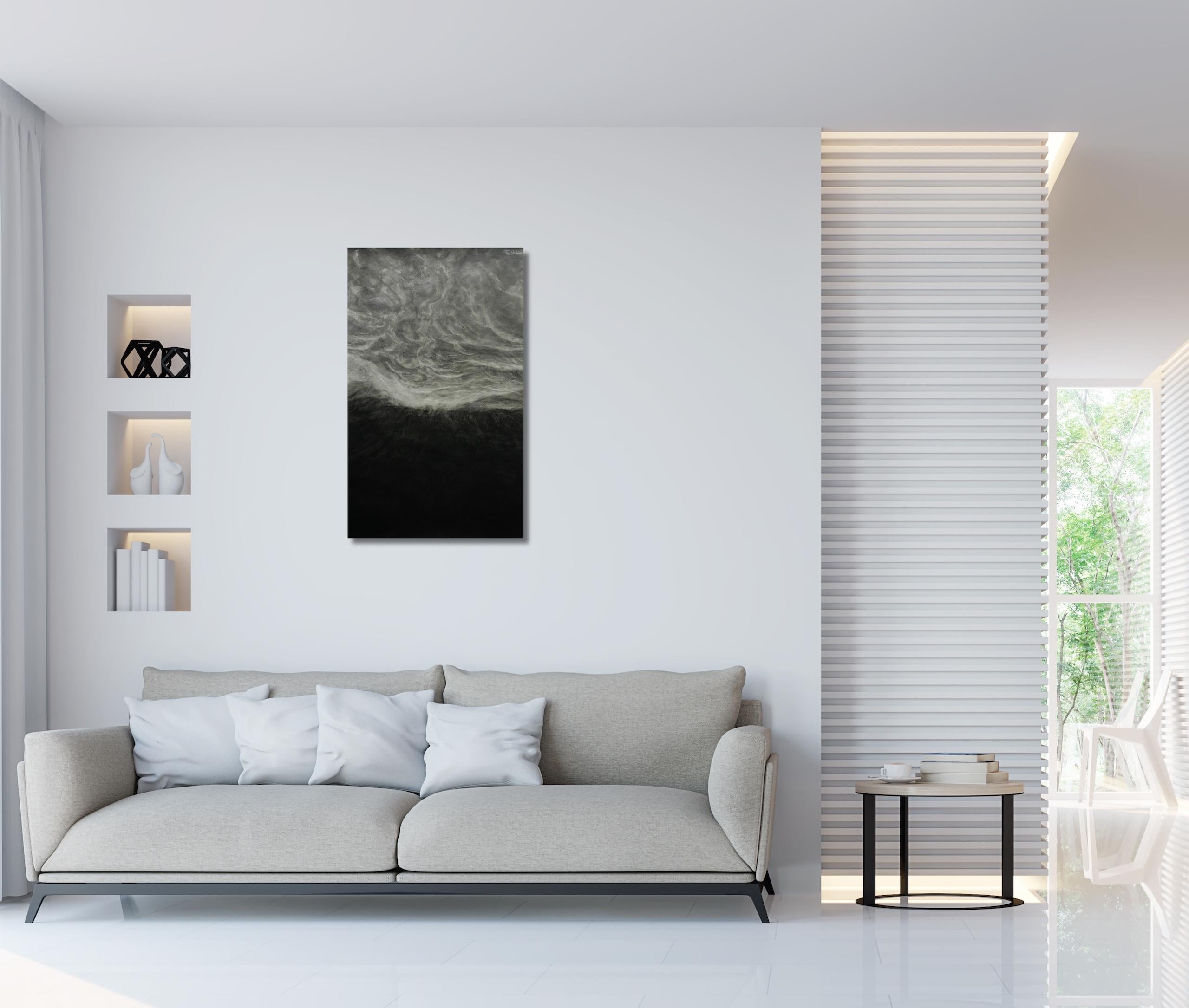 Fragmento de Franco Salas Borquez - Pintura contemporánea de paisaje marino, océano, ola en venta 2