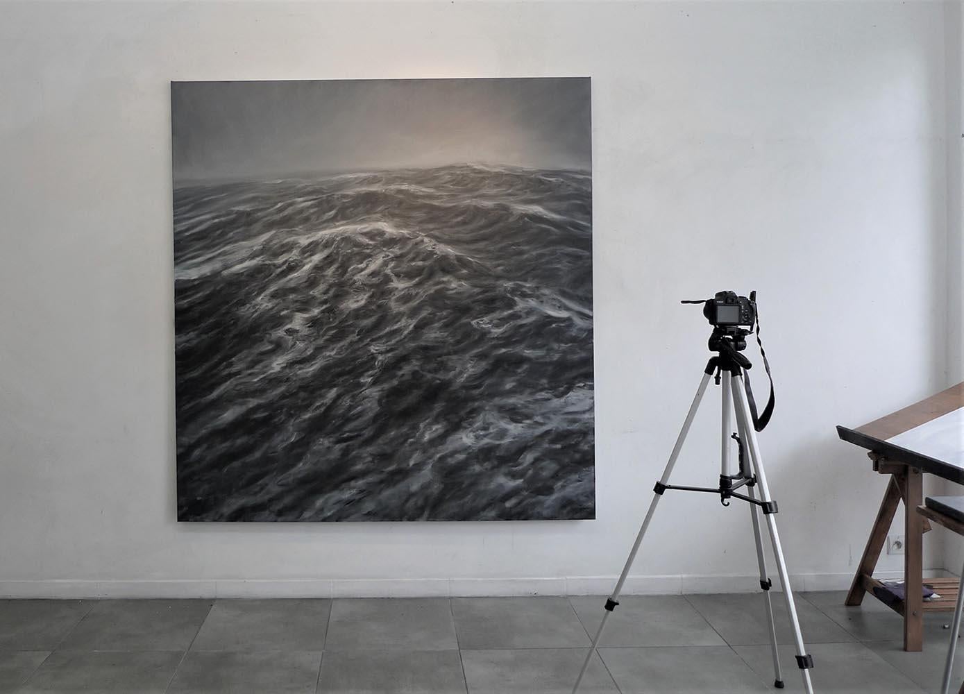 Genesis by Franco Salas Borquez - Contemporary oil painting, seascape, ocean For Sale 1