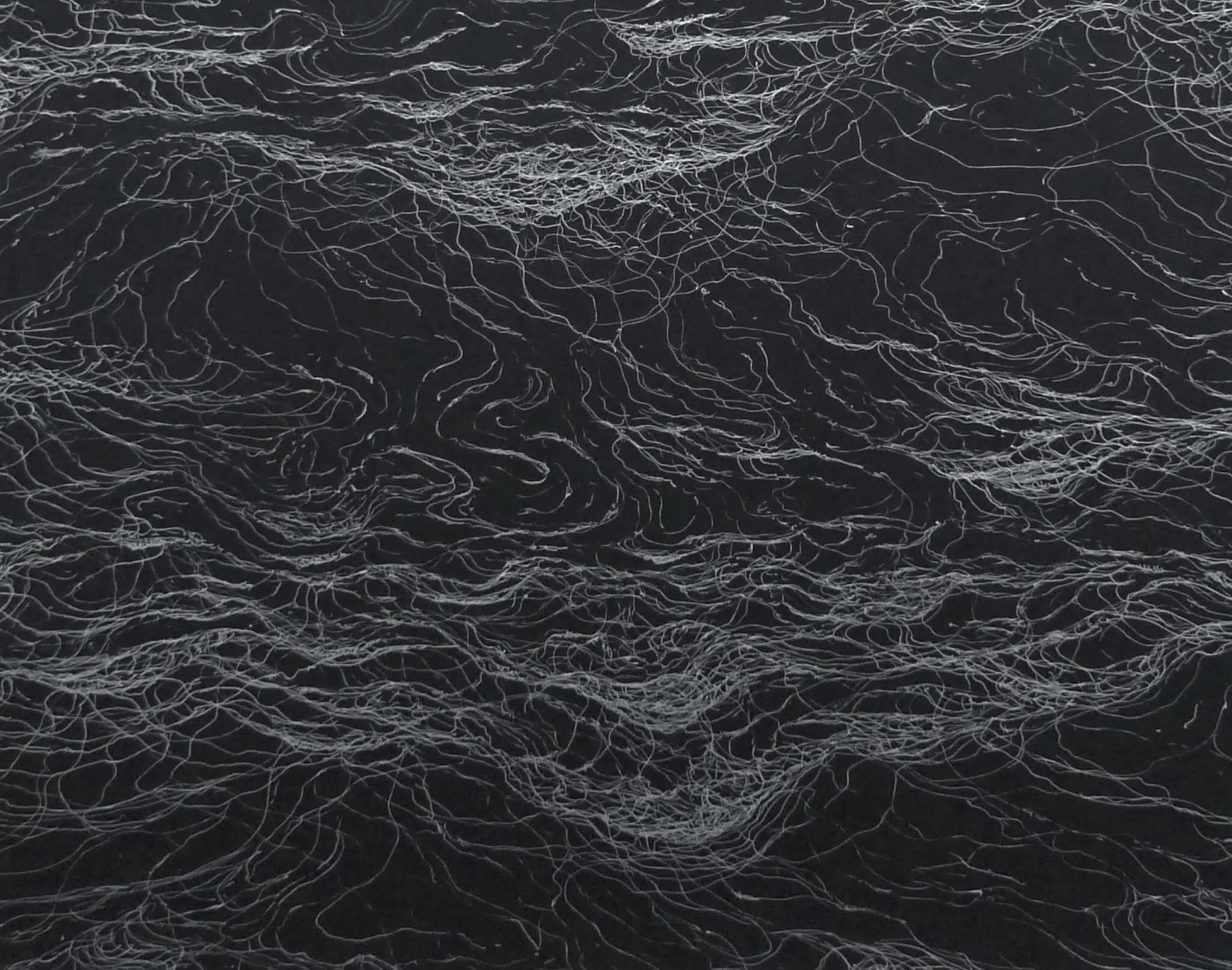 Infinity by Franco Salas Borquez - Seascape, ocean, waves, black, silver ink 2