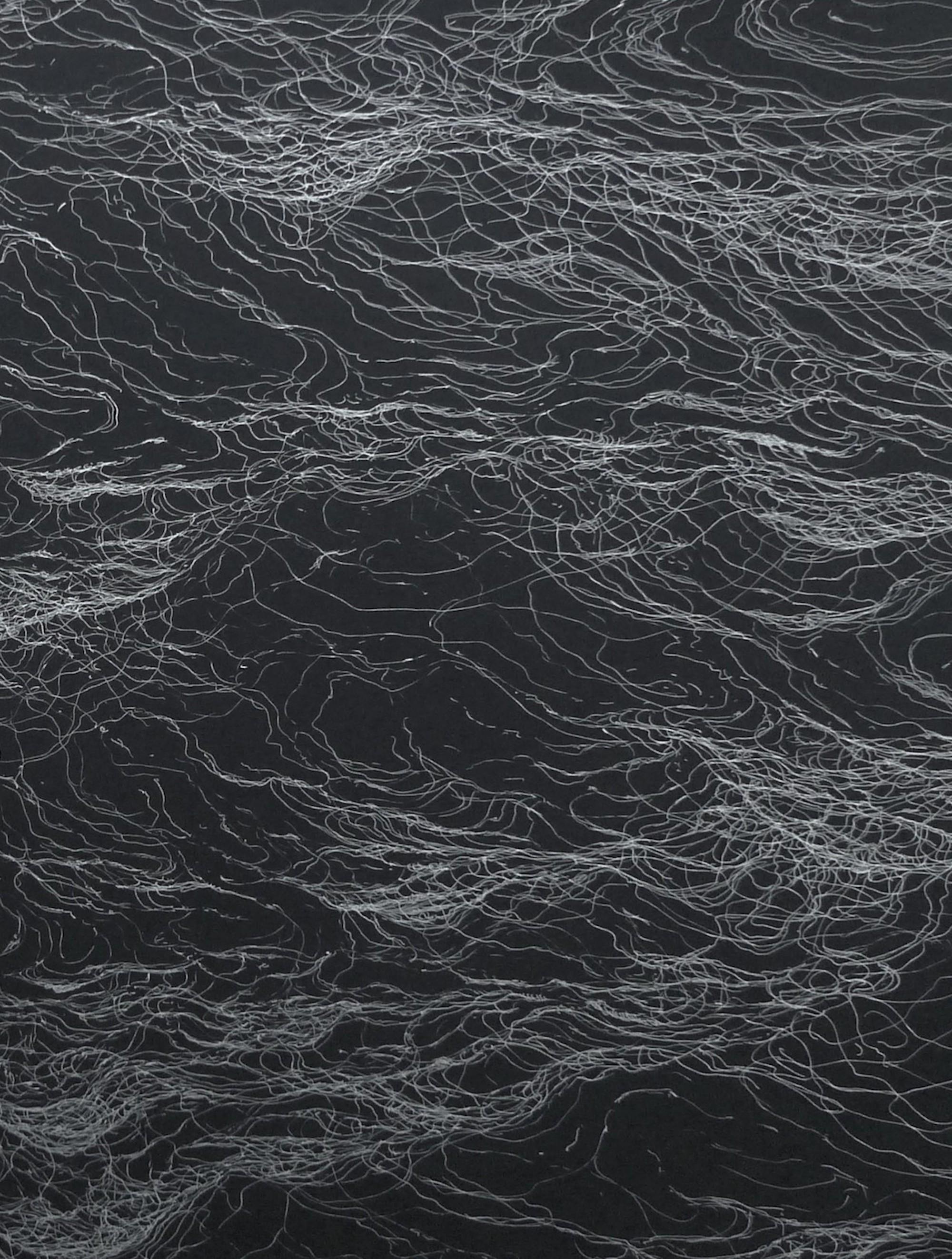 Infinity by Franco Salas Borquez - Seascape, ocean, waves, black, silver ink 3