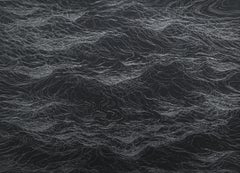 Infinity by Franco Salas Borquez - Seascape, ocean, waves, black, silver ink