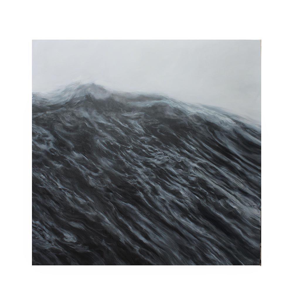 Mare Nostrum by F. S. Borquez - Contemporary Oil Painting, Seascape, Ocean waves - Black Figurative Painting by Franco Salas Borquez