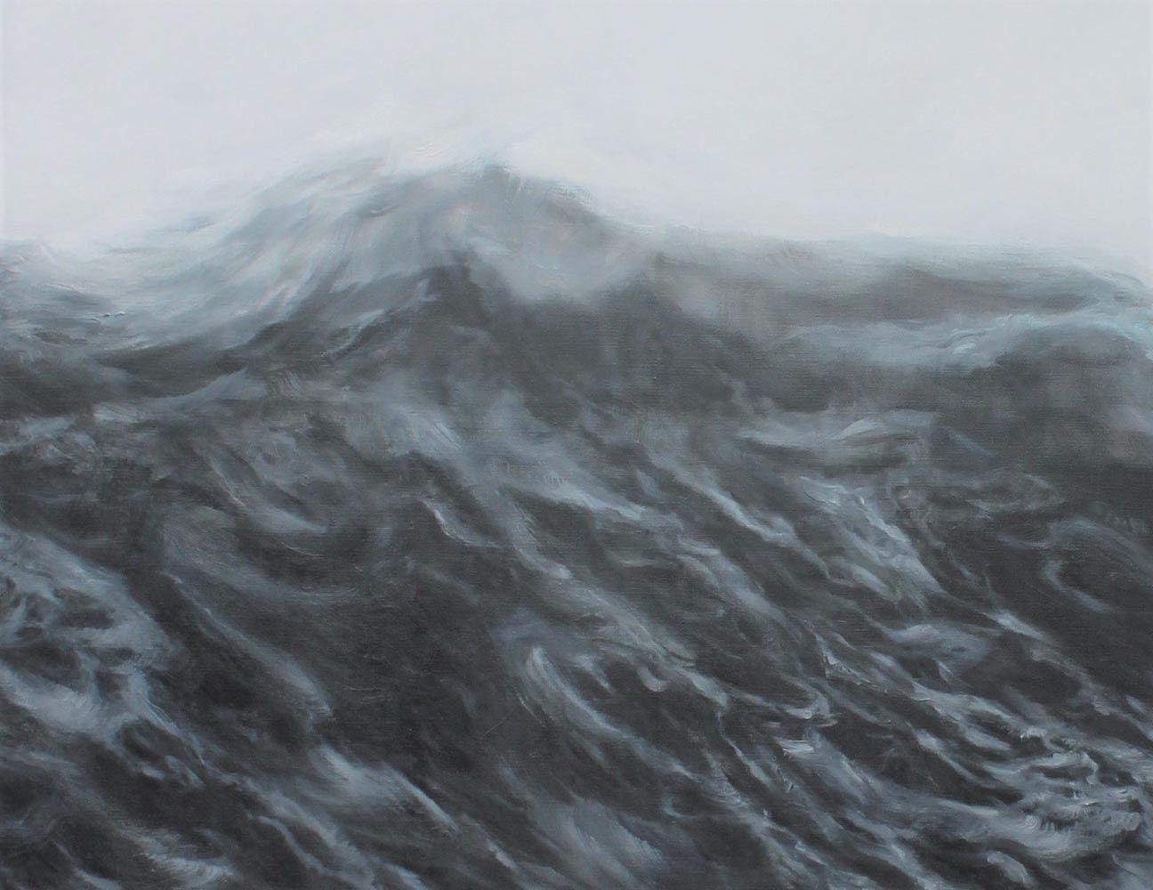Oil on canvas, 200 cm × 200 cm. Sold unframed.
Focusing his artistic research on the gesture, Chilean-French artists Franco Salas Borquez (b. 1979) paints the waves using an intuitive but rigorous hand to achieve the same degree of fluidity as the