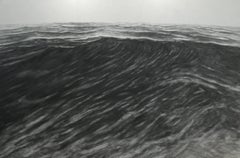 Oceano by Franco Salas Borquez - Large scale painting, ocean waves, sea, grey