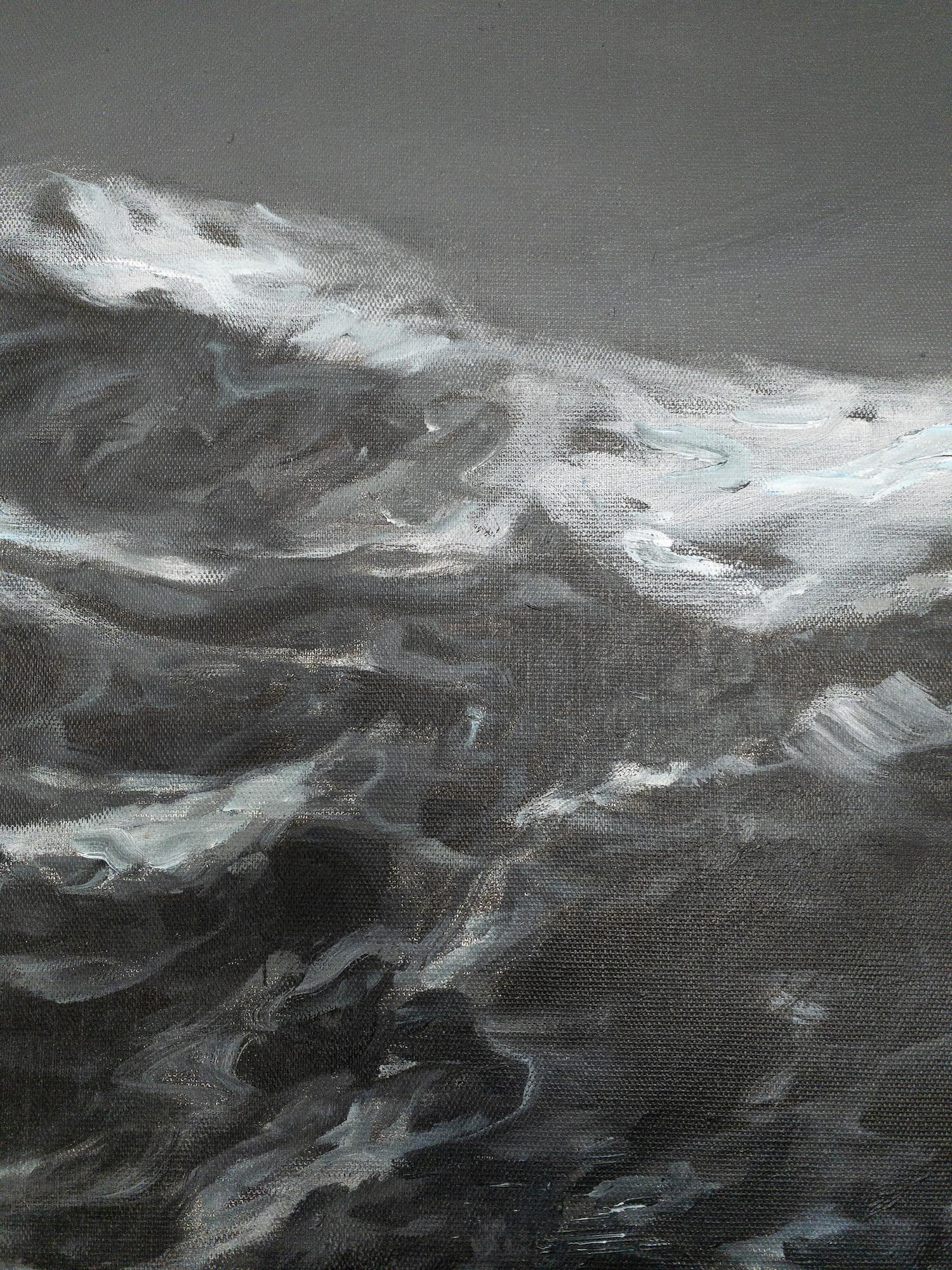 The Outburst by Franco Salas Borquez - Contemporary oil painting, seascape, wave For Sale 10