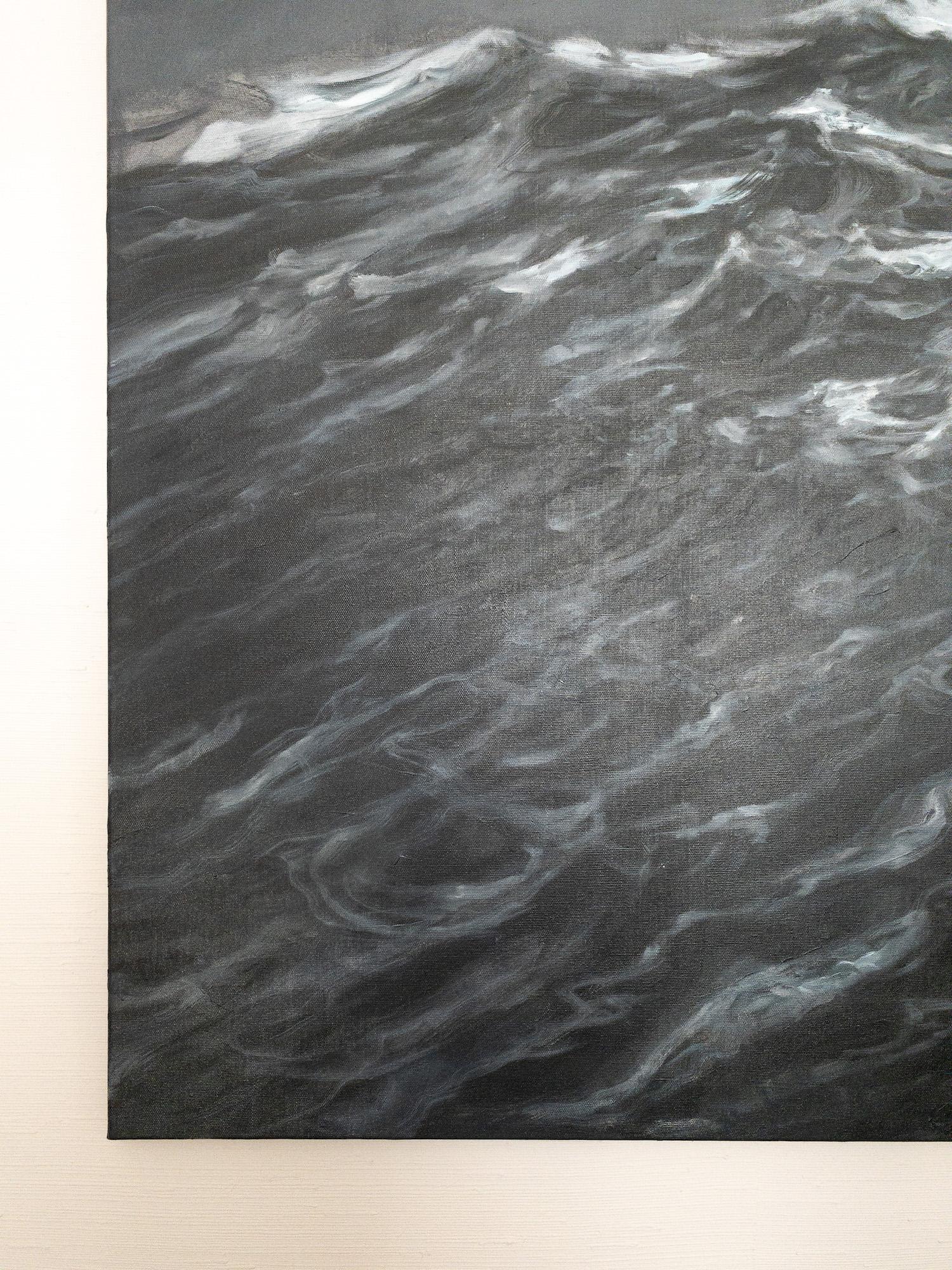 The Outburst by Franco Salas Borquez - Contemporary oil painting, seascape, wave For Sale 8