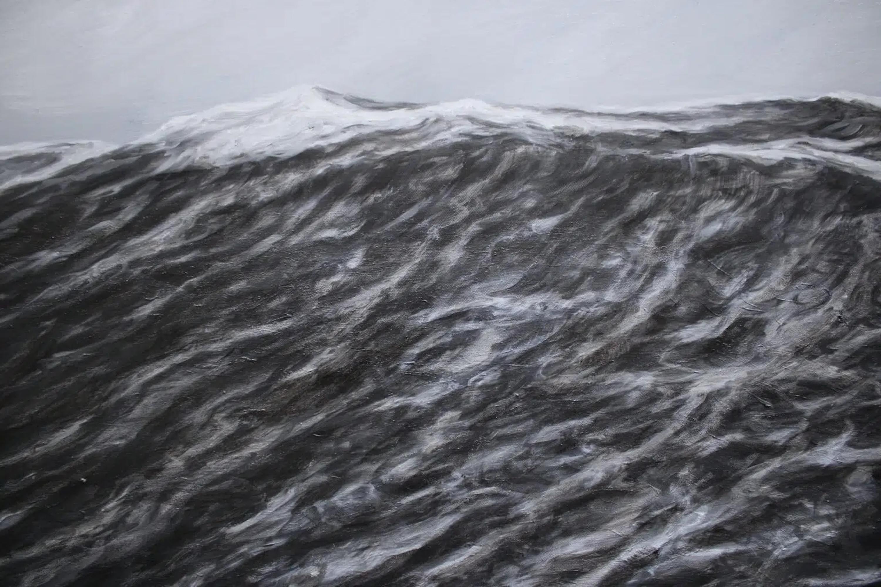 Der Ur-Ozean von Franco Salas Borquez - Großformatiges Gemälde, Meereswellen im Angebot 5