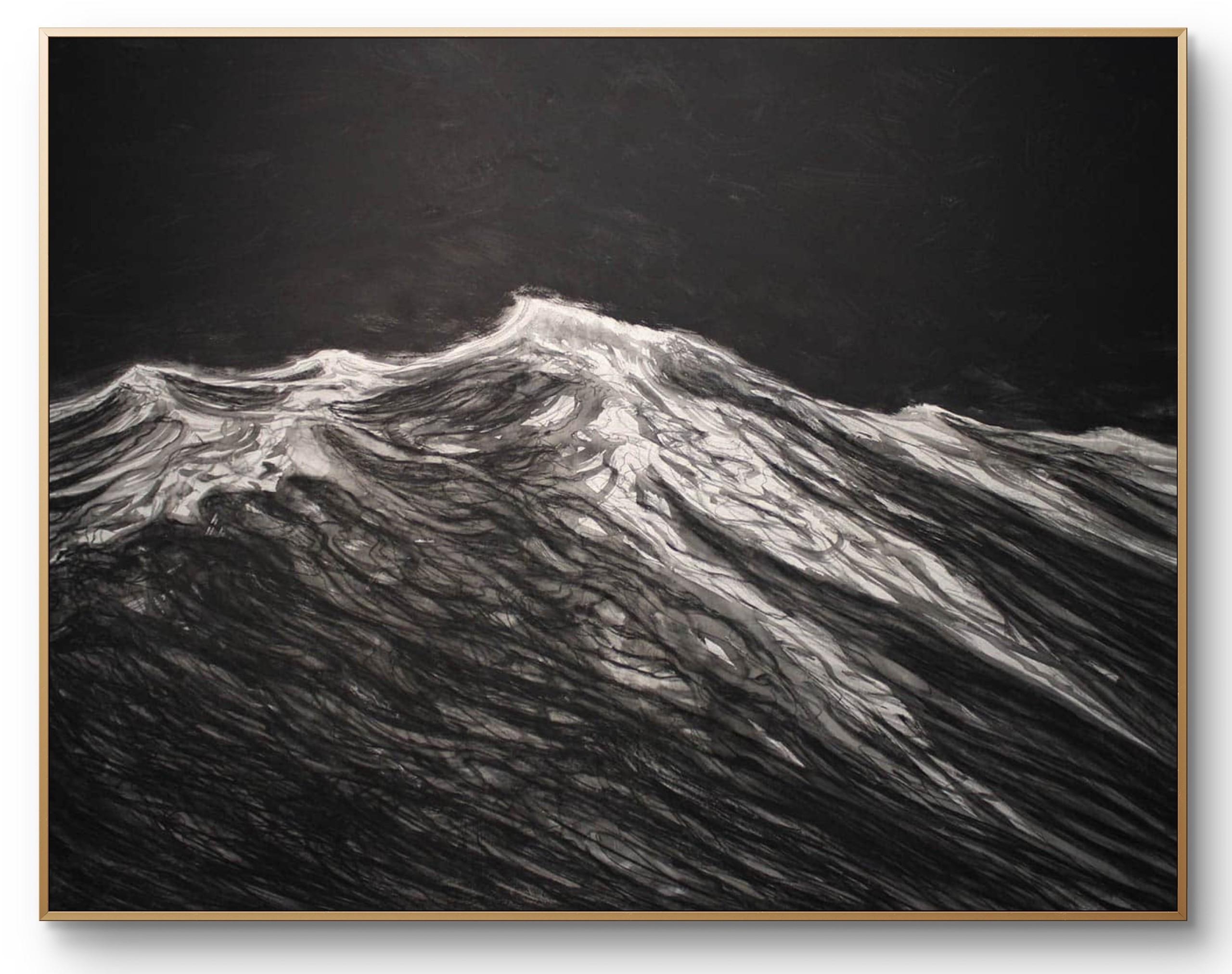 Las raíces de la corriente de Franco Salas Borquez - Pintura contemporánea de paisaje marino en venta 5
