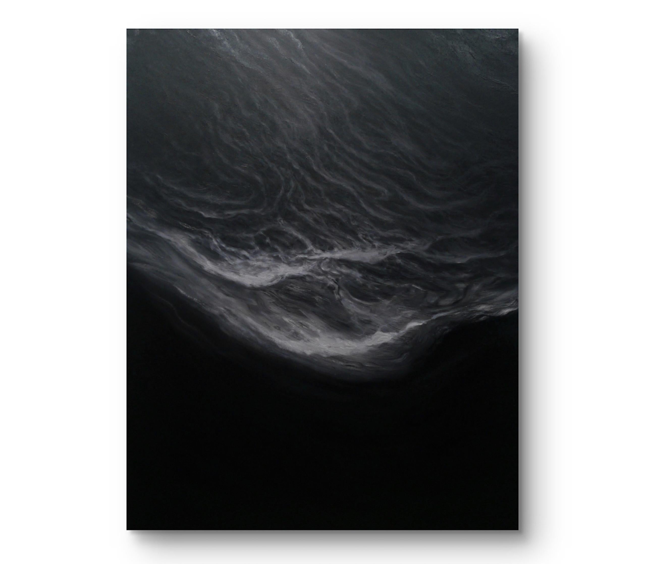 The Shore by Franco Salas Borquez - Contemporary seascape painting, dark tones For Sale 2