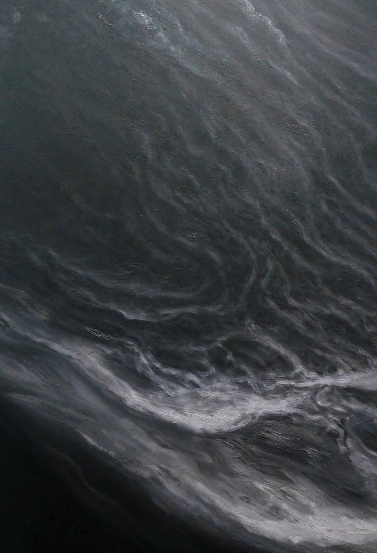 The Shore by Franco Salas Borquez - Contemporary seascape painting, dark tones For Sale 3