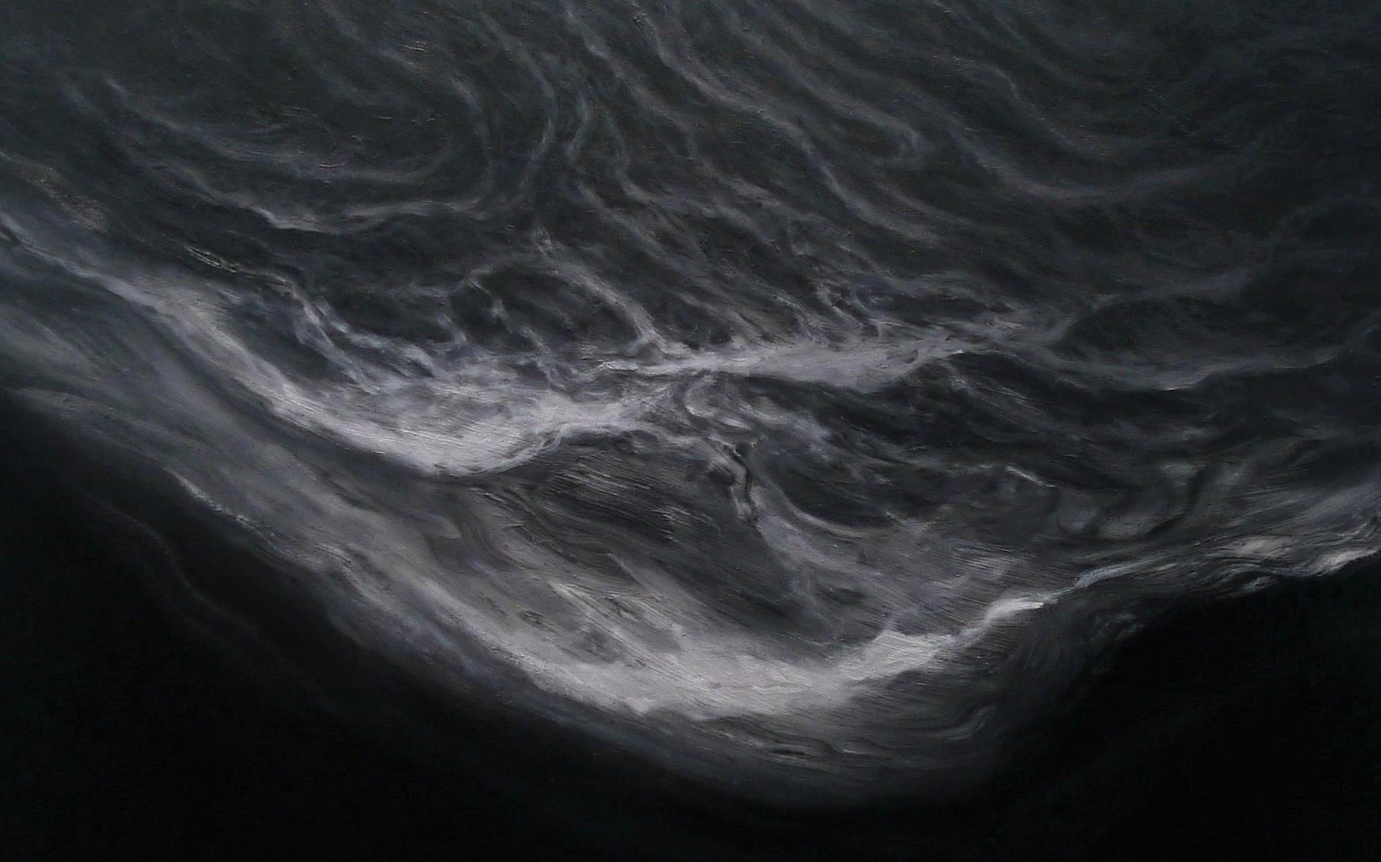 The Shore by Franco Salas Borquez - Contemporary seascape painting, dark tones For Sale 5