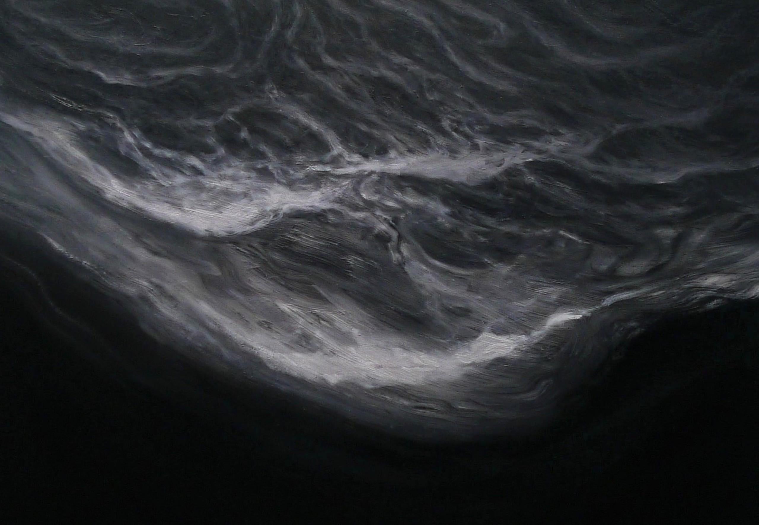 The Shore by Franco Salas Borquez - Contemporary seascape painting, dark tones For Sale 6