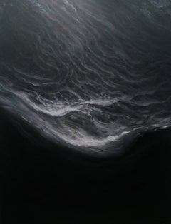 The Shore by Franco Salas Borquez - Contemporary seascape painting, dark tones