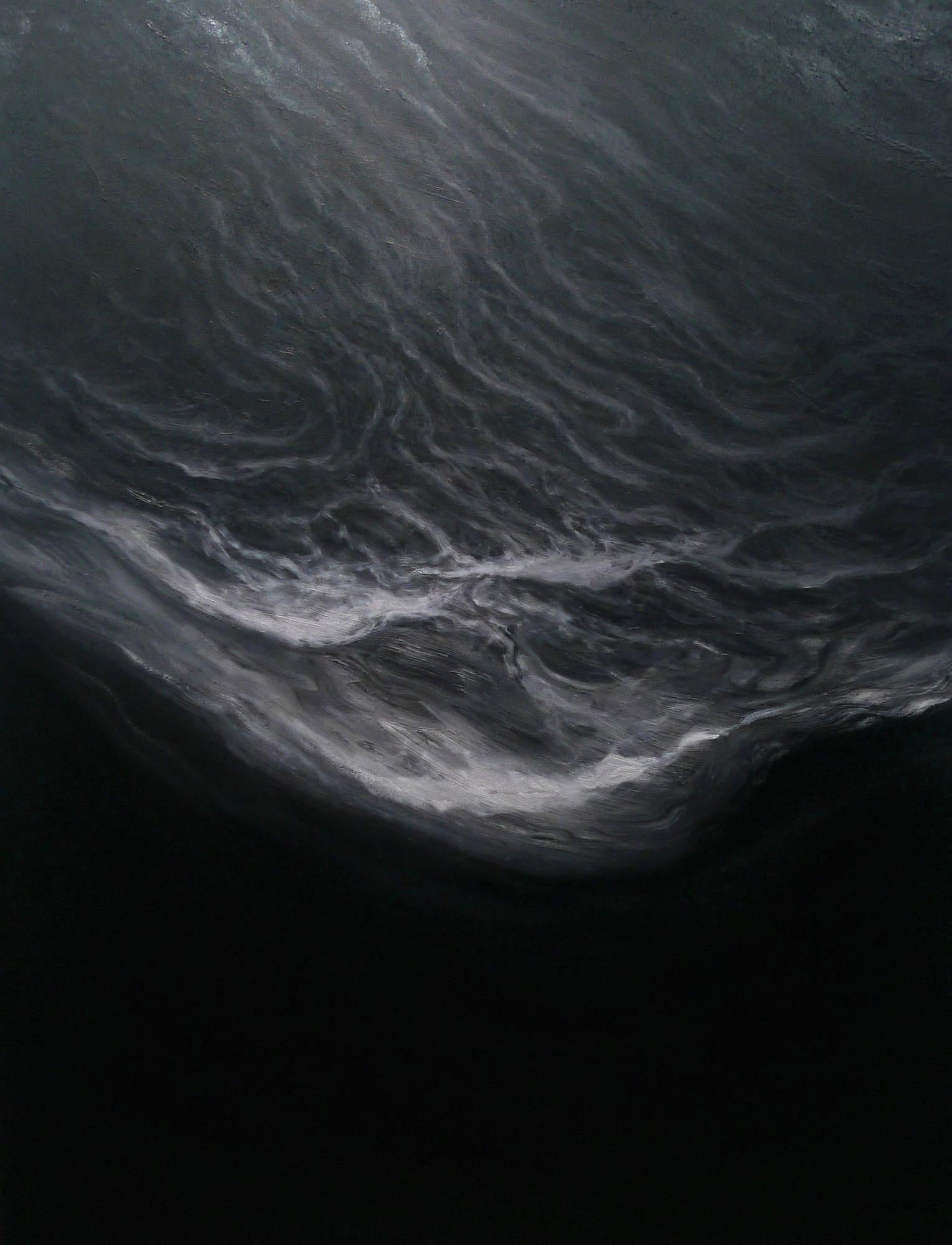 The Shore von Franco Salas Borquez - Zeitgenössische Meereslandschaft, dunkle Töne