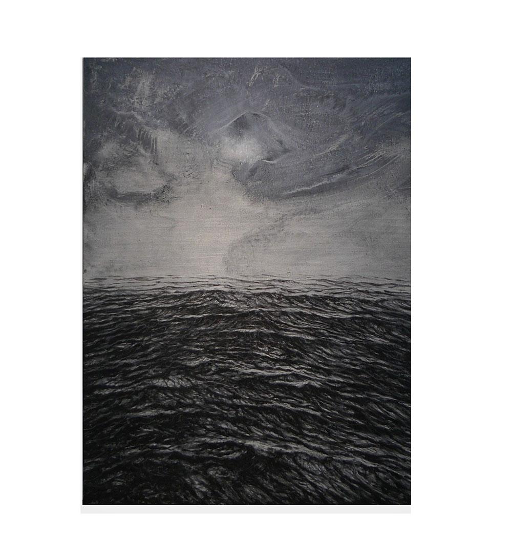 Franco Salas Borquez Figurative Painting - The Stars by F. S. Borquez - Large contemporary Painting, seascape & skyscape