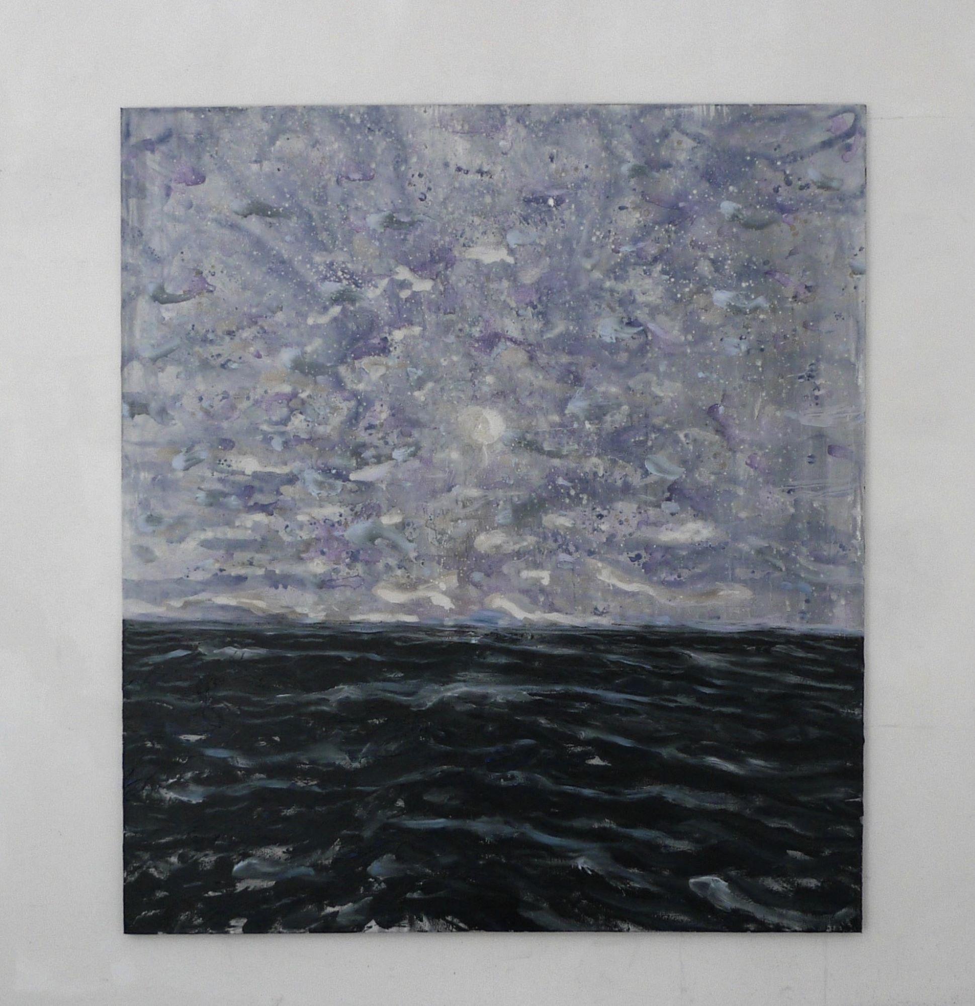 Die Sonne von Franco Salas Borquez - Acrylmalerei, Öl, Meereswellen, Meereslandschaft im Angebot 1