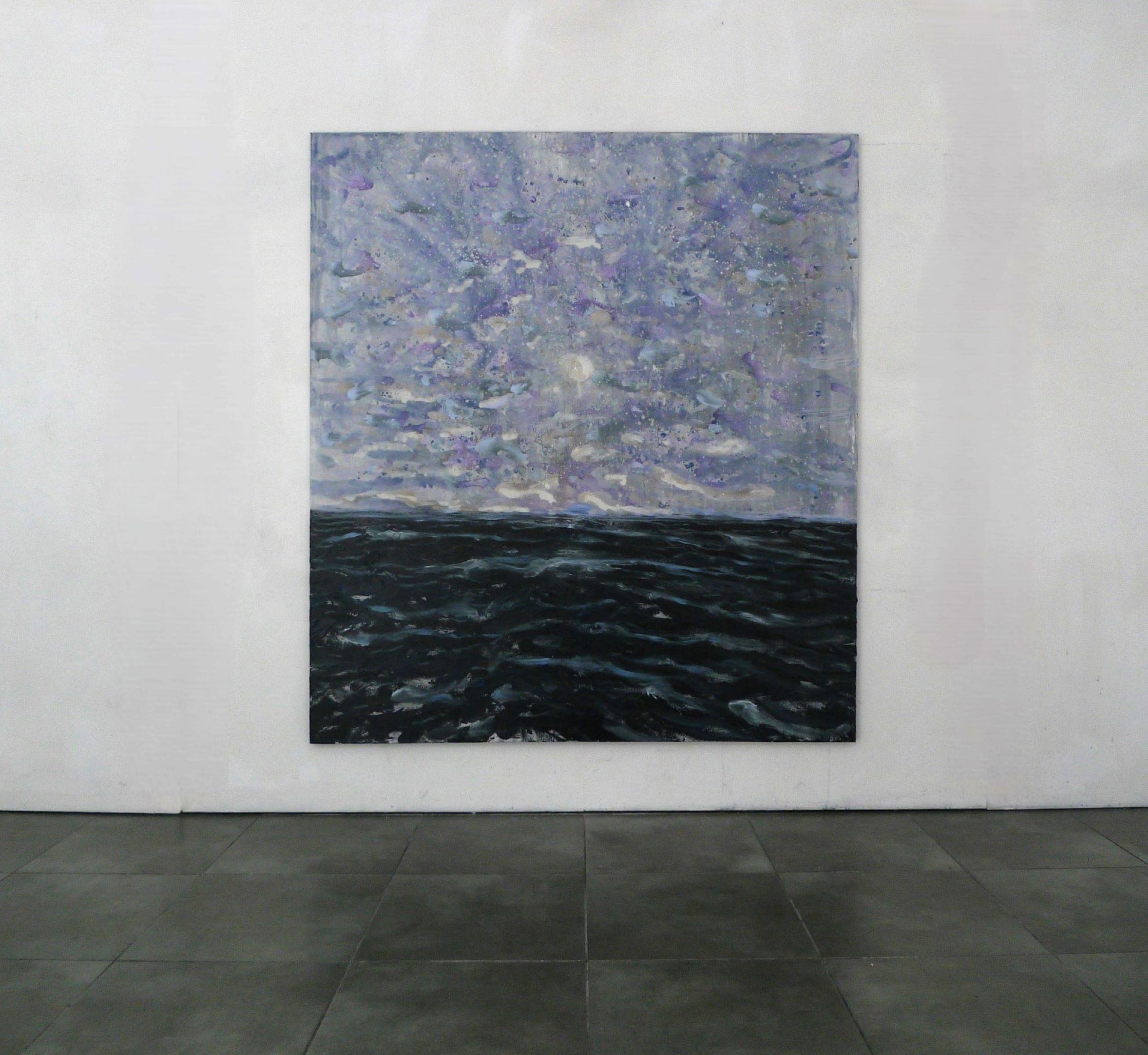 Die Sonne von Franco Salas Borquez - Acrylmalerei, Öl, Meereswellen, Meereslandschaft im Angebot 2
