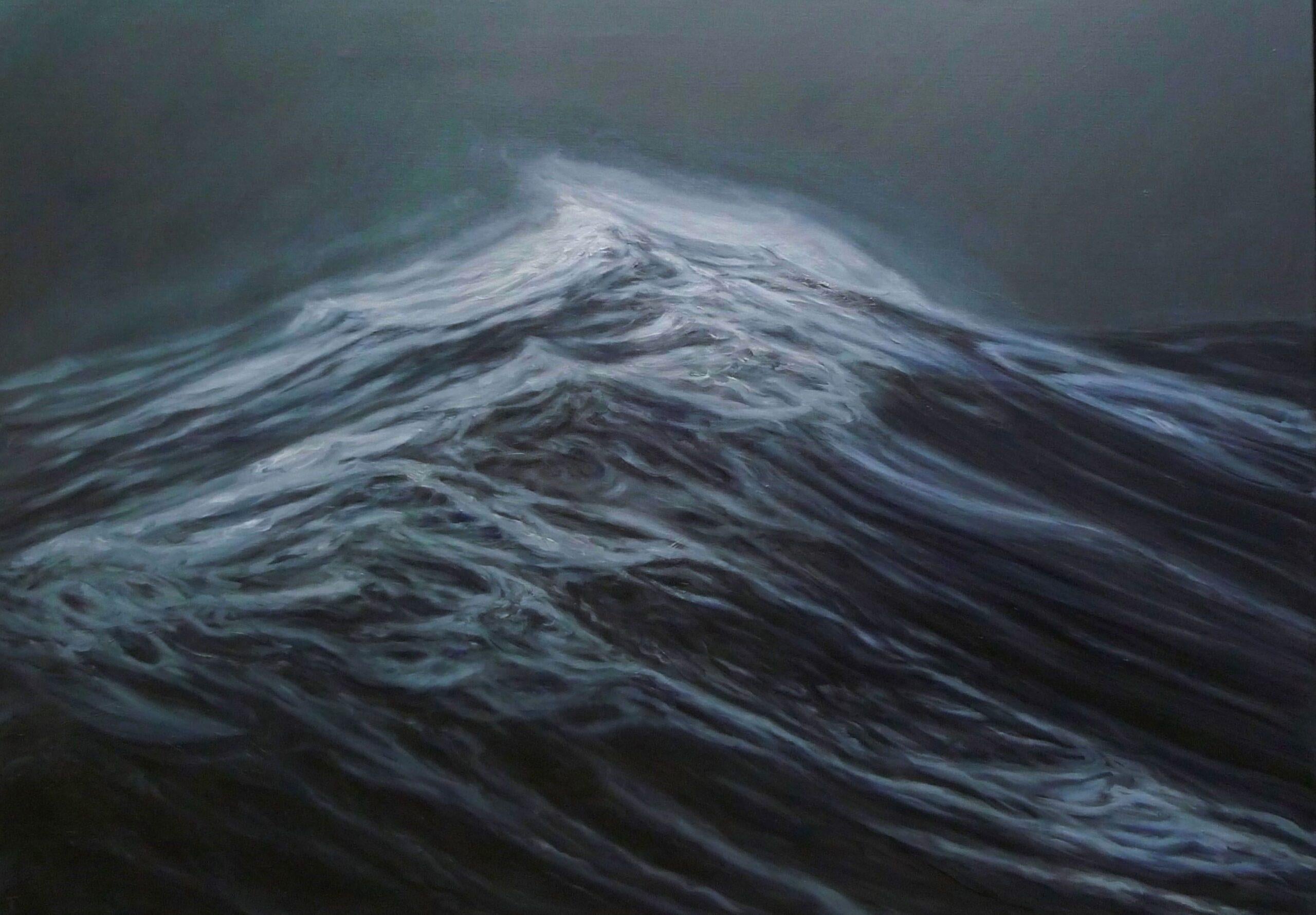 The unfathomable sea is a unique oil on linen painting by contemporary artist Franco Salas Borquez, dimensions are 162 × 114 cm (63.8 × 44.9 in). Dimensions of the framed artwork are 118 x 166 cm (46.4 x 65.3 in).
The artwork is signed, sold framed