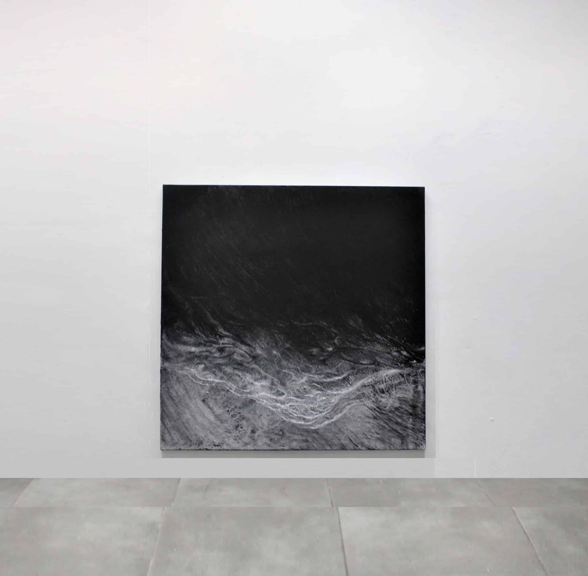 The void by Franco Salas Borquez - Black & white painting, ocean waves, seascape 3