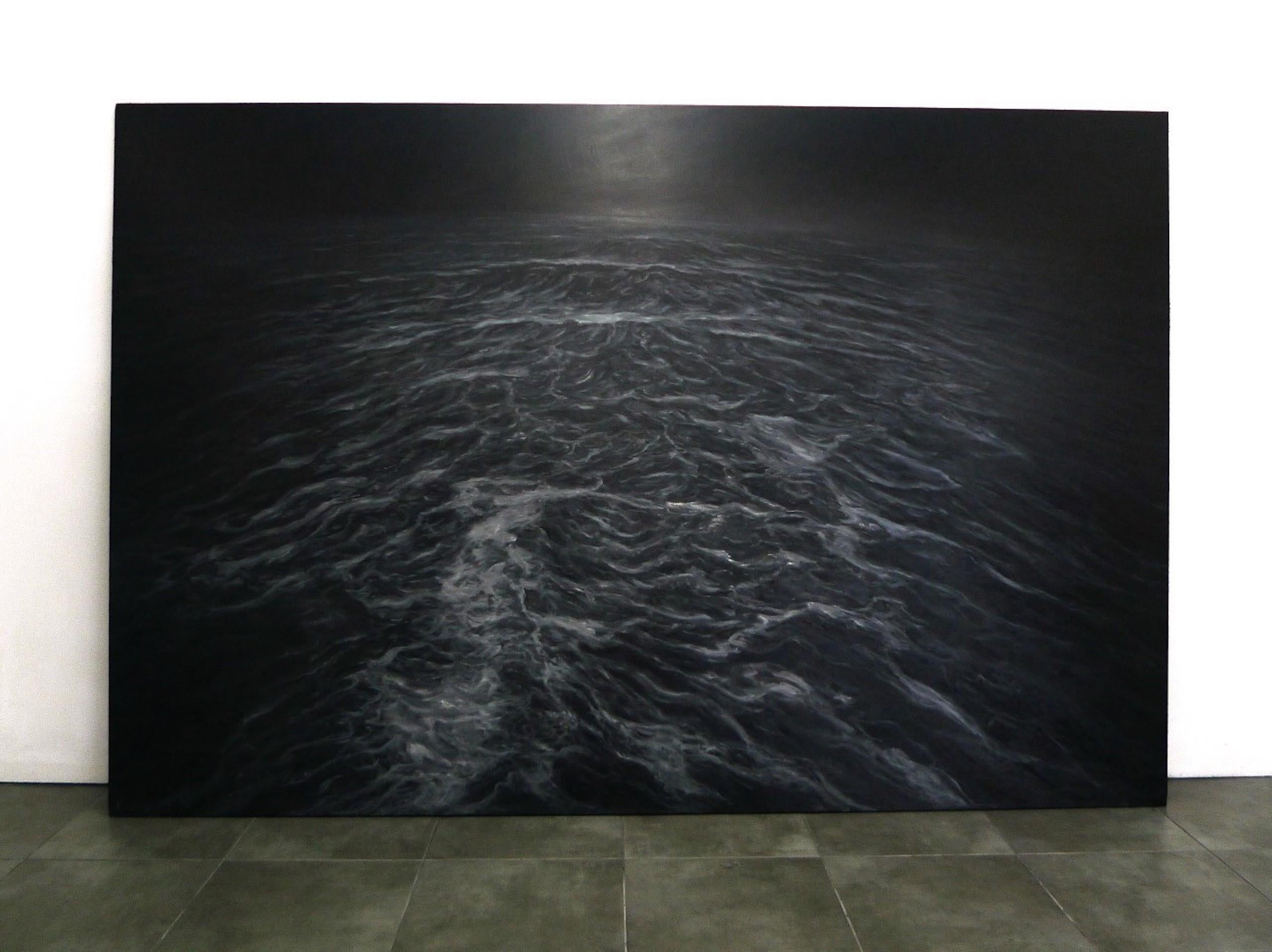 The Wake di Franco Salas Borquez - Quadro di paesaggio marino contemporaneo, oceano, onde 1