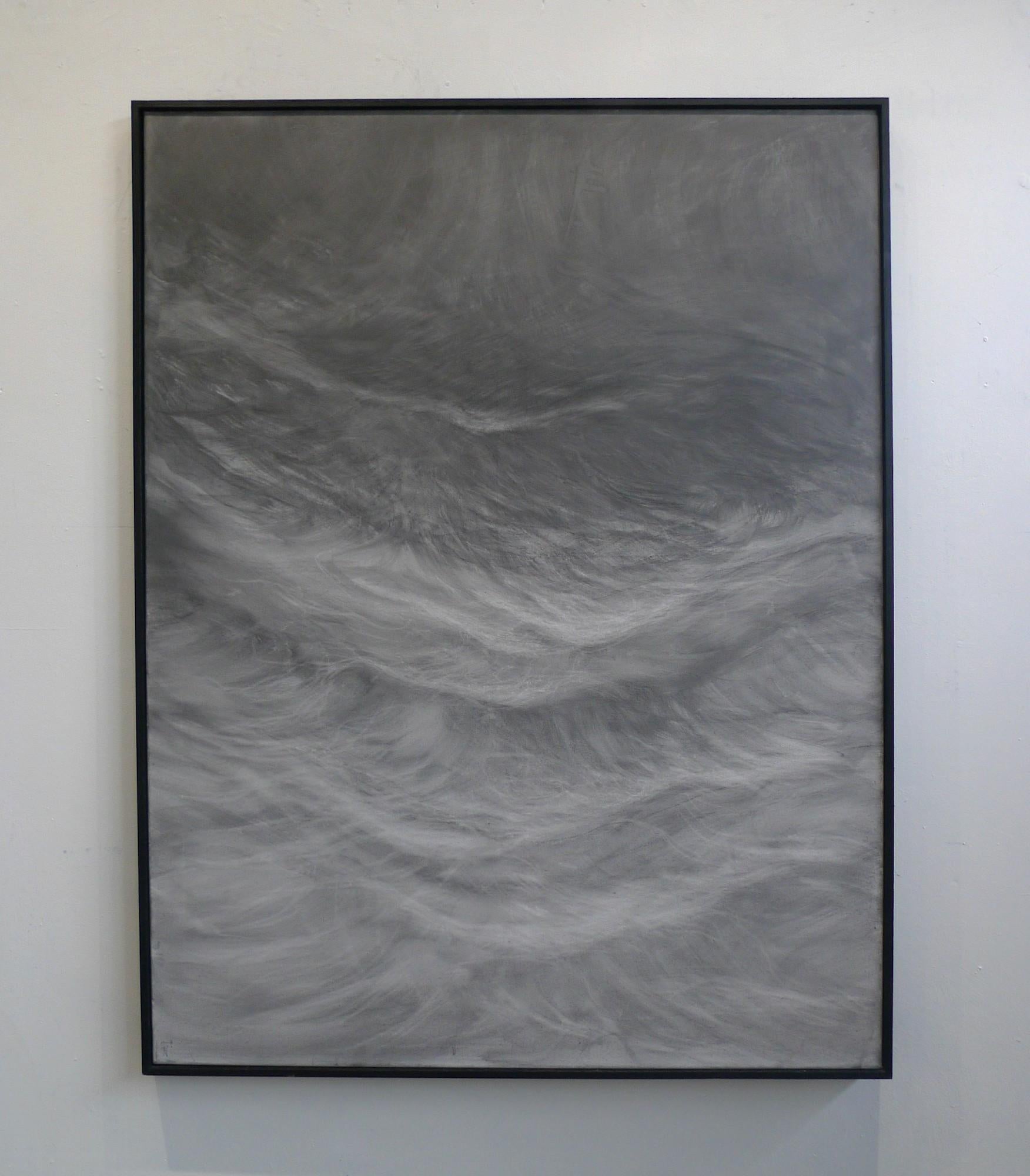 Waves by Franco Salas Borquez - Contemporary seascape painting, ocean, dark tone en vente 3