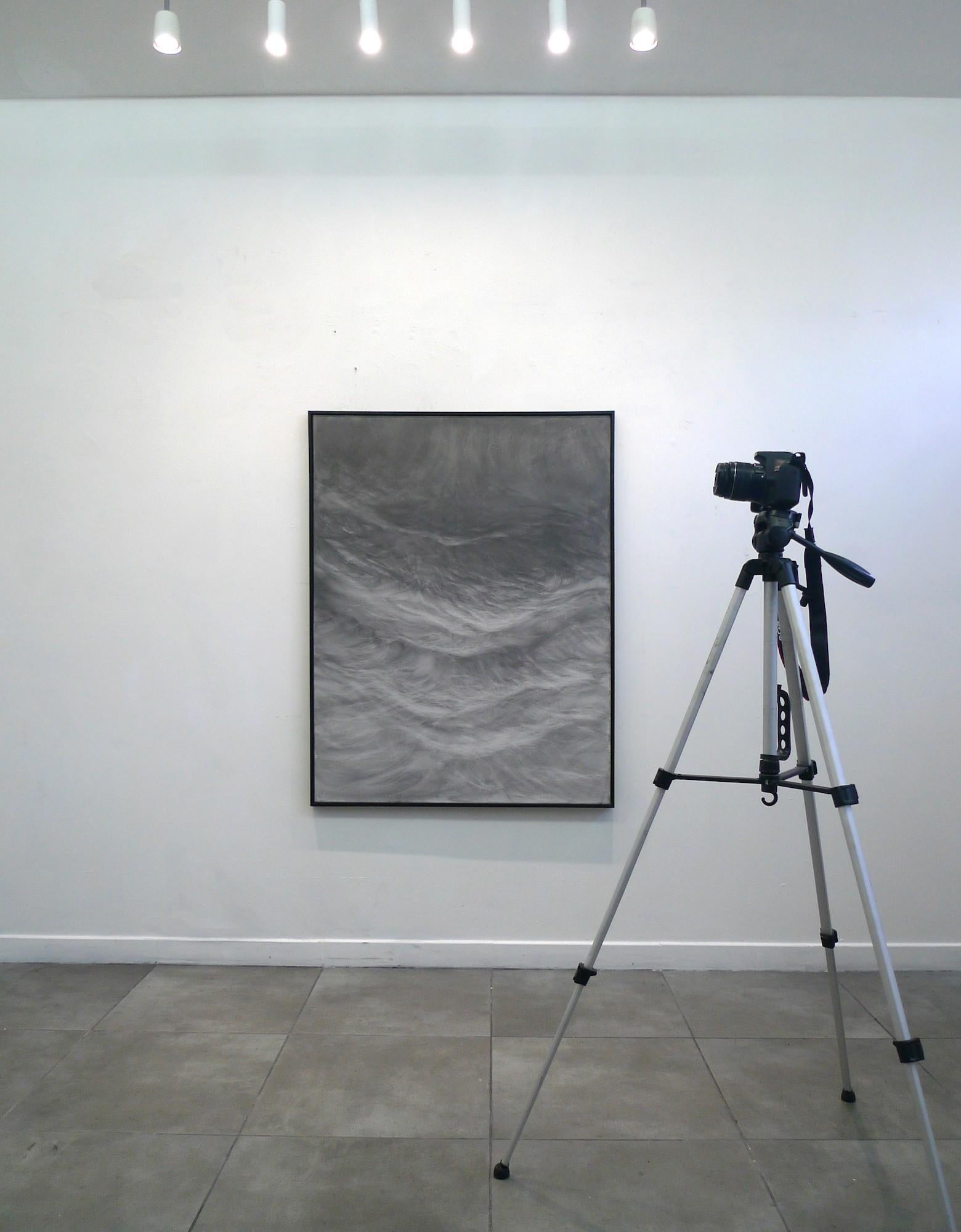 Waves by Franco Salas Borquez - Contemporary seascape painting, ocean, dark tone en vente 4