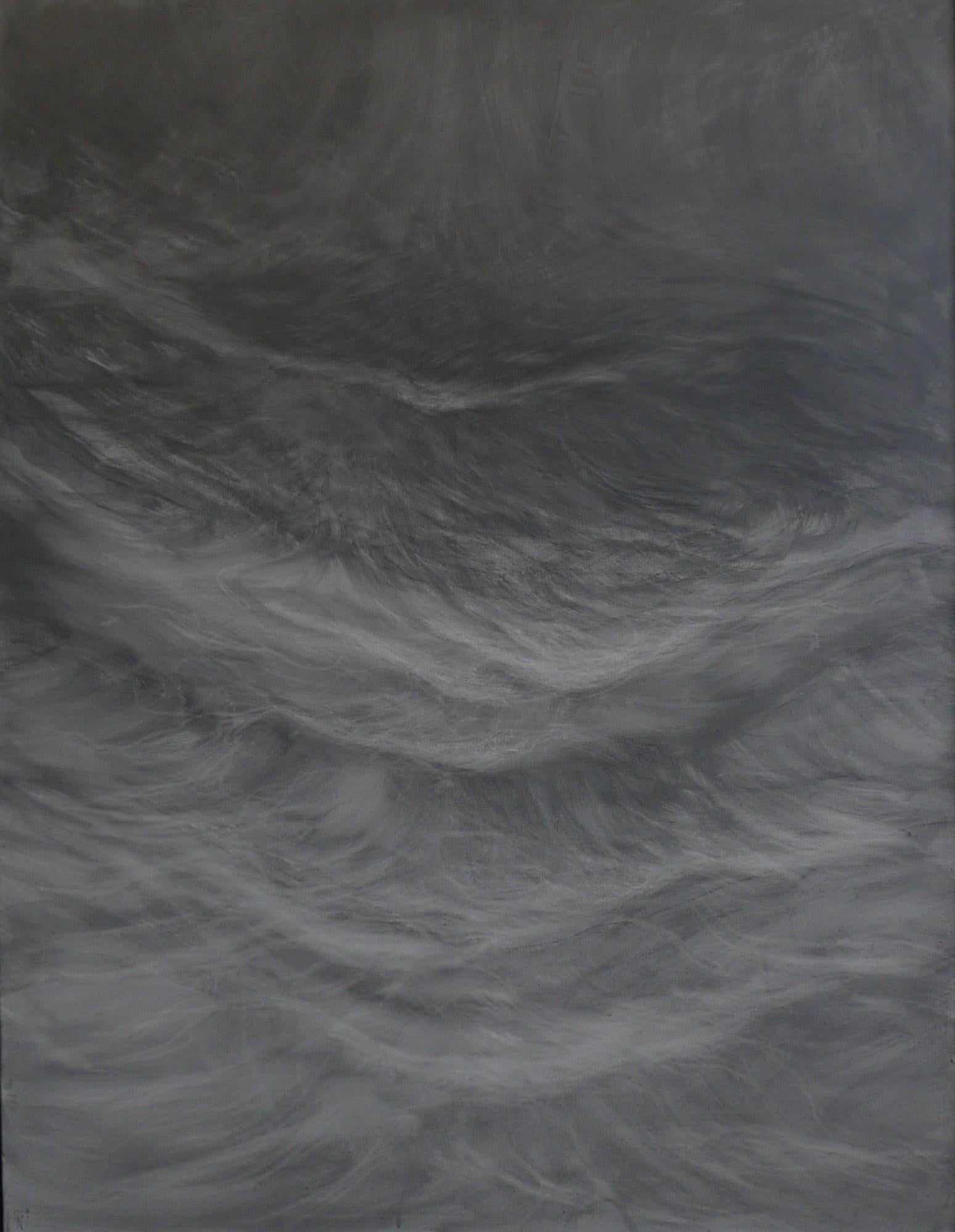 Waves by Franco Salas Borquez - Contemporary seascape painting, ocean, dark tone en vente 8