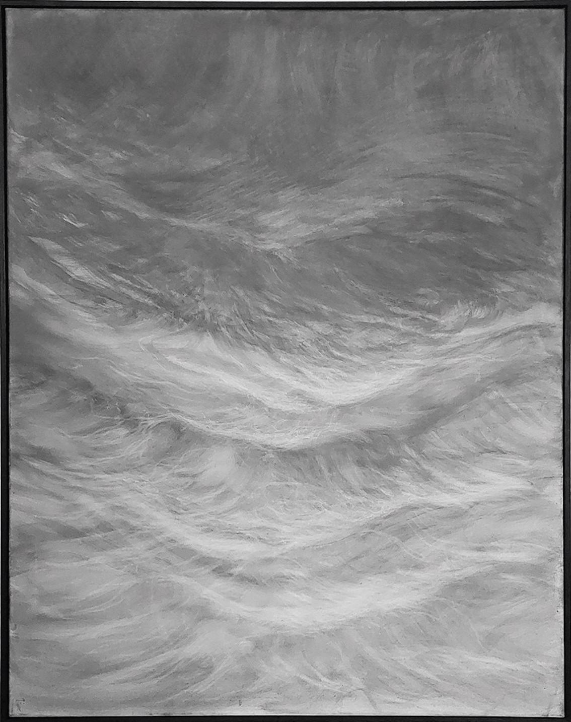 Vagues par Franco Salas Borquez - Peinture contemporaine de paysage marin, océan, tons sombres