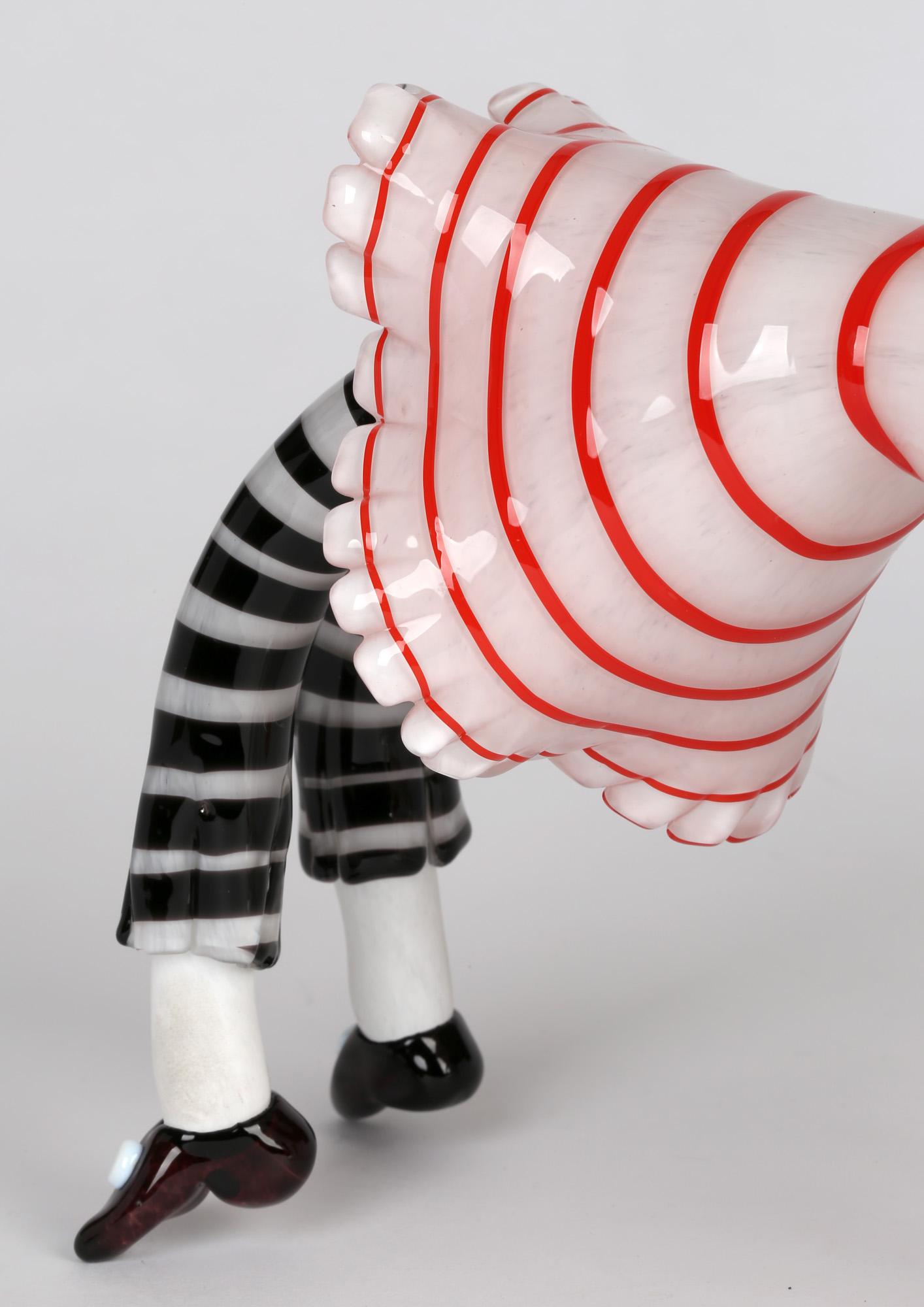 Franco Toffolo Commedia Dell'Arte Glass Clown Acrobat Figure For Sale 4