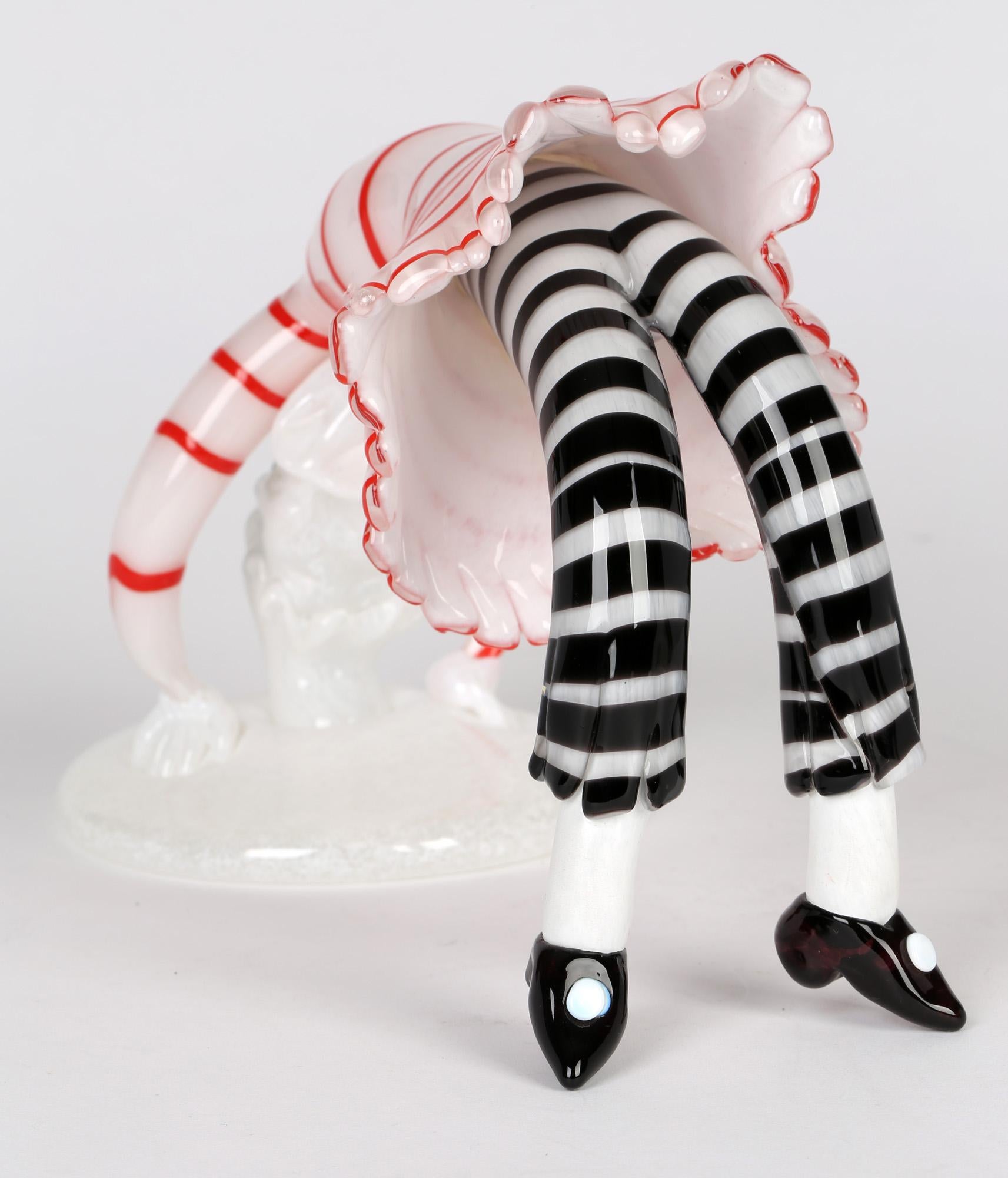 Franco Toffolo Commedia Dell'Arte Glass Clown Acrobat Figure For Sale 6
