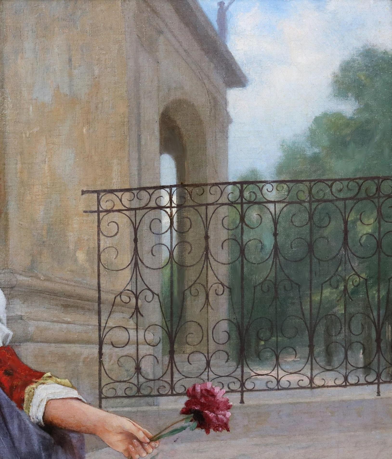 Fille de Fleur de Concarneau - 19th Century French Oil Painting of Flower Girl  For Sale 4