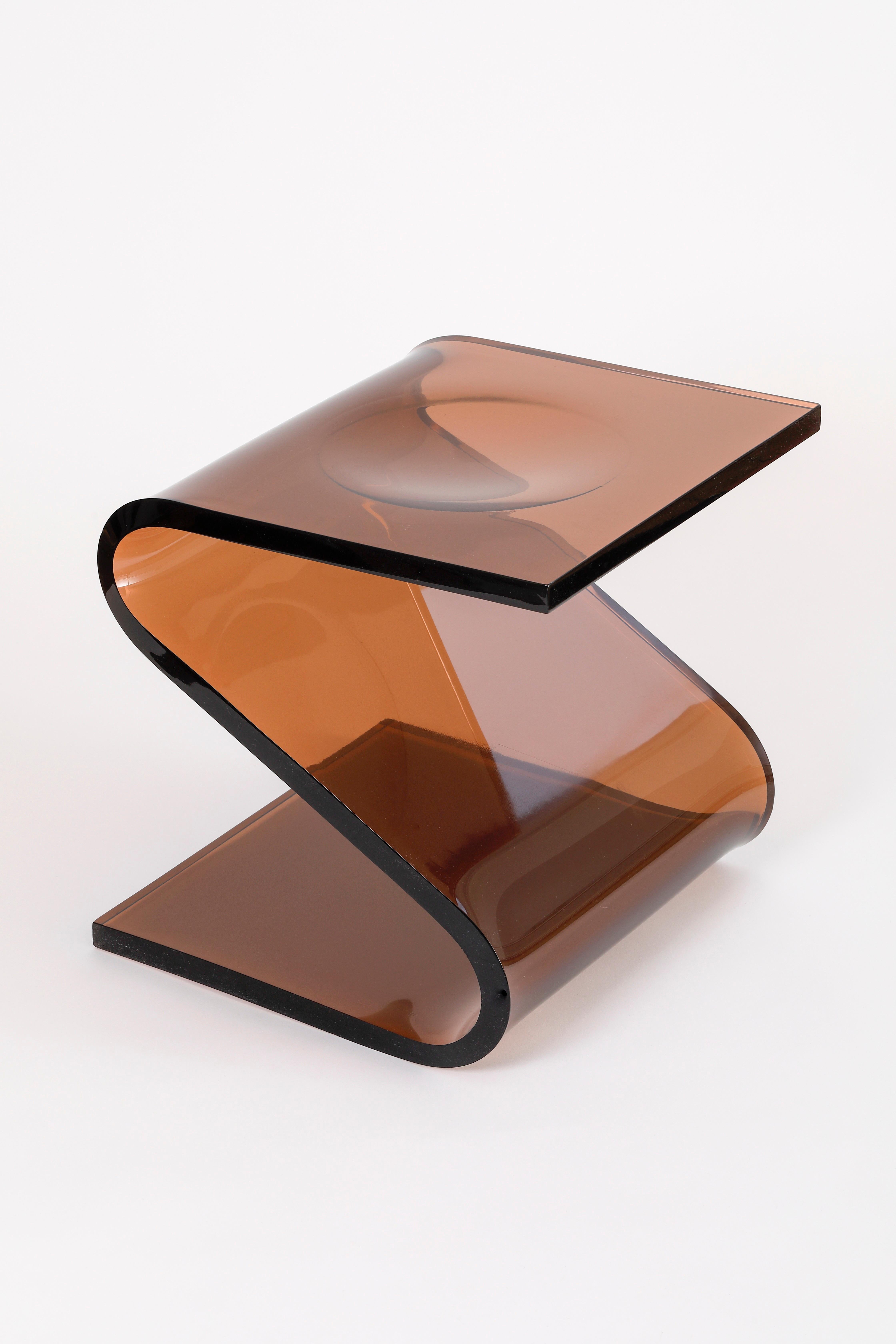 Space Age François Arnal Z Stool in plexiglass, France, 1970