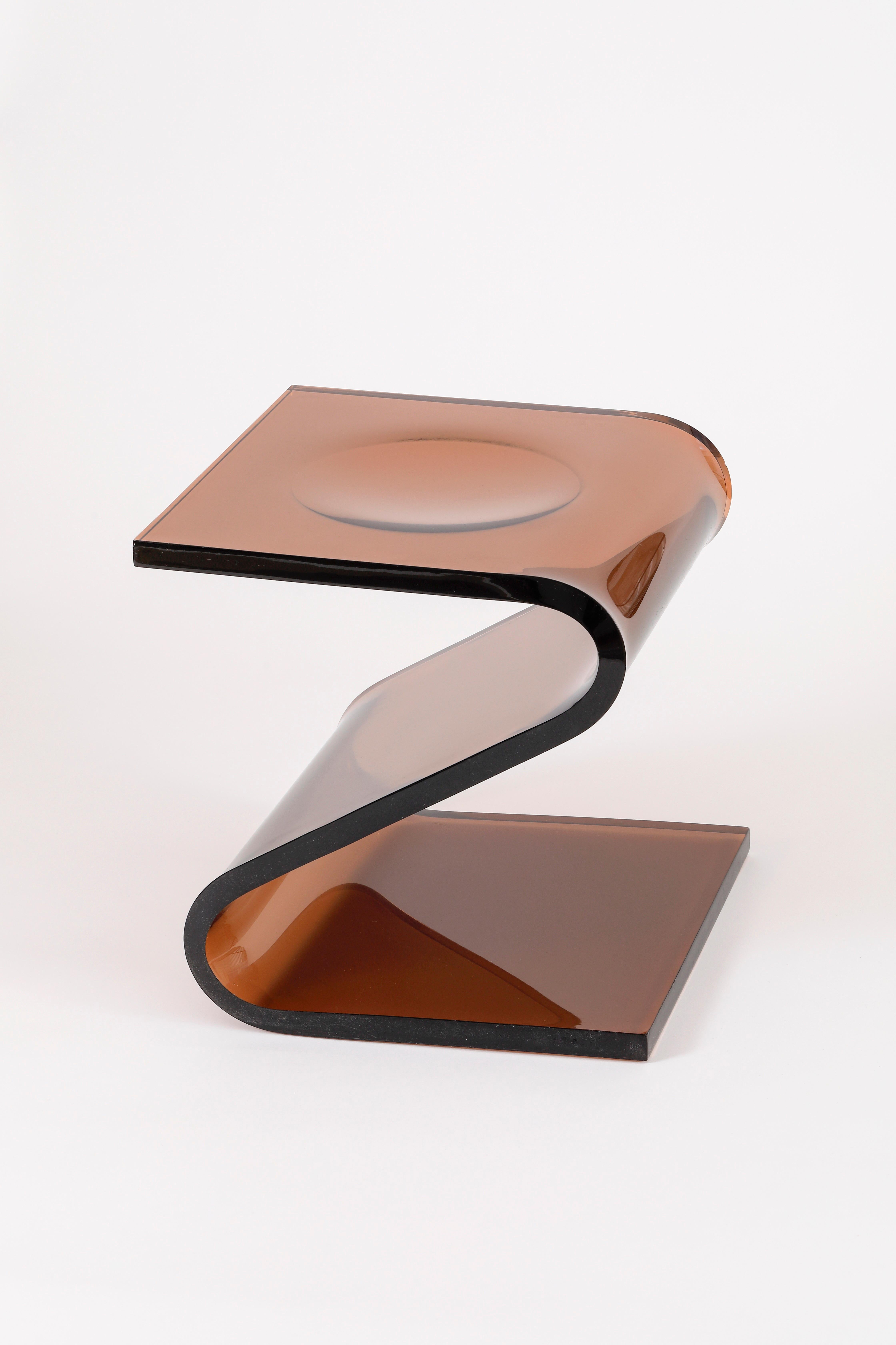 François Arnal Z Stool in plexiglass, France, 1970 In Good Condition In TOURS, FR