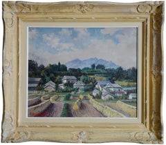 François Baboulet Japon Landscape Oil on Canvas, 1940s