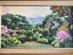 Provence Gardens, French Impressionist Signed Oil Painting